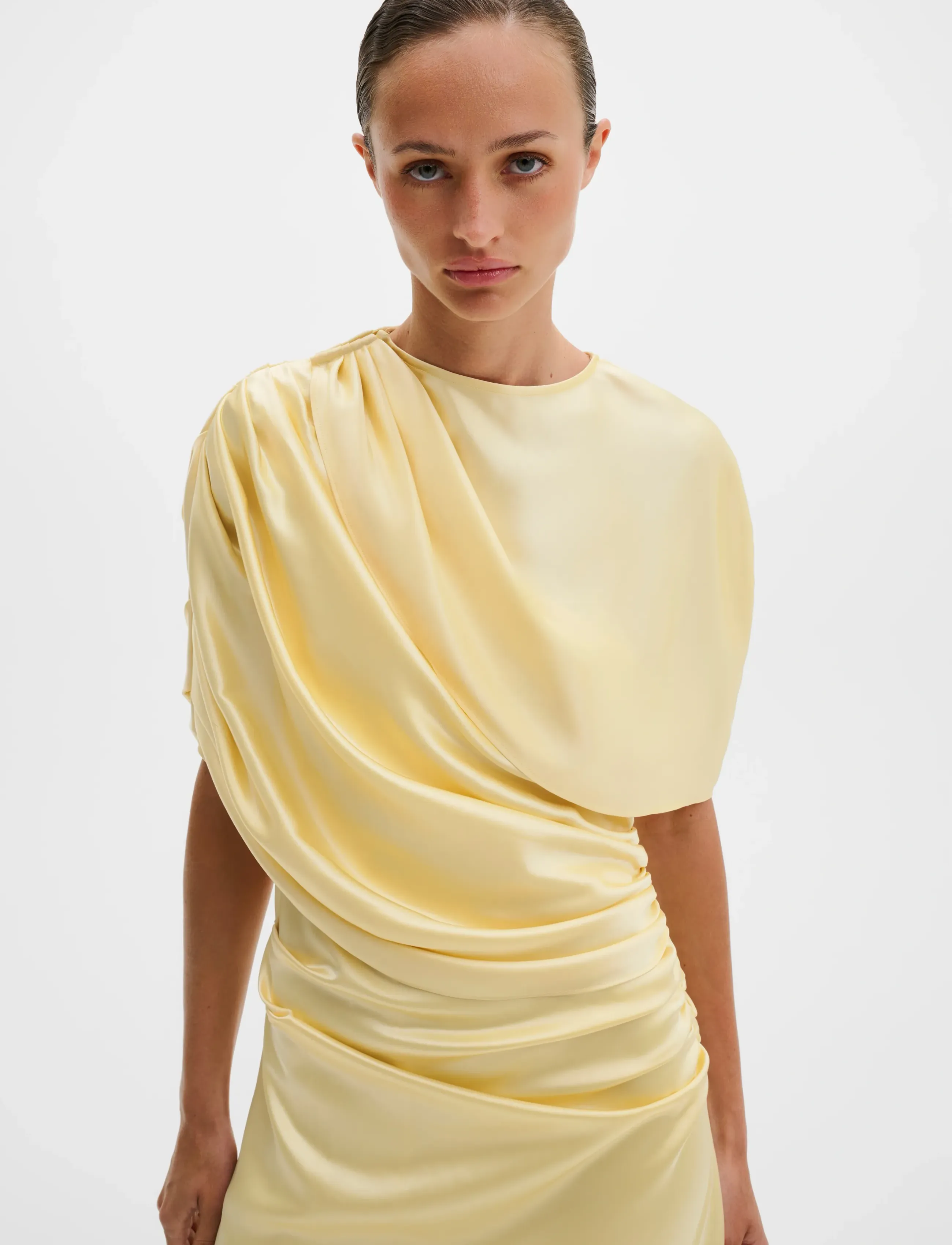 MALINA Cassia Draped Fitted Maxi Dress klänningar dam – bild 4