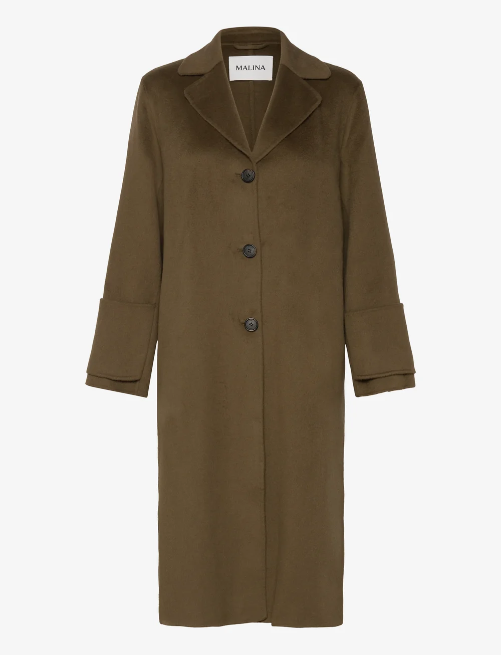 Malina - Elelia Cuff Detailed Wool Cashmere Silk coat - wollen jassen - olive - 1