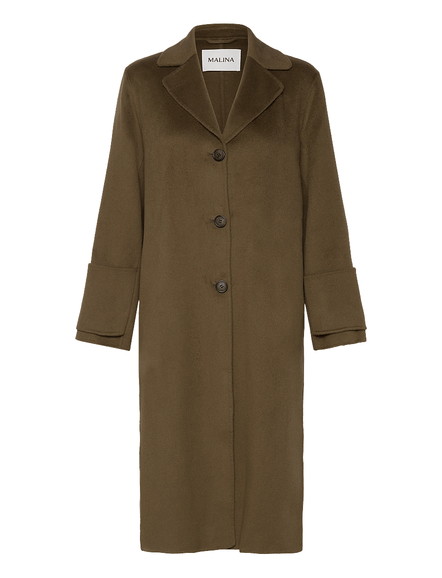 Malina - Elelia Cuff Detailed Wool Cashmere Silk coat - vestes d'hiver - olive - 1