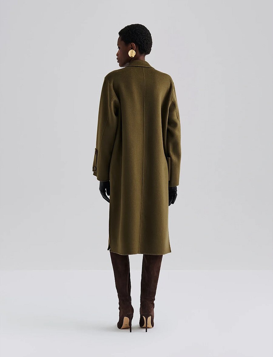 Malina - Elelia Cuff Detailed Wool Cashmere Silk coat - vestes d'hiver - olive - 5