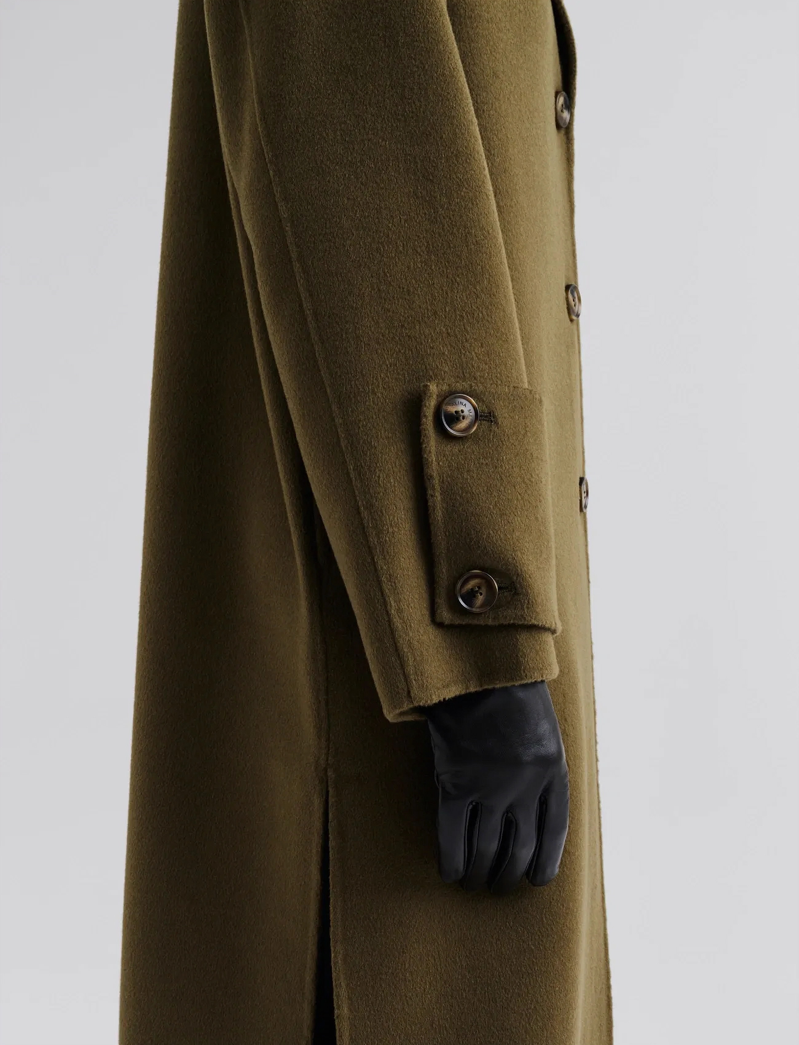 Elelia Cuff Detailed Wool Cashmere Silk Coat 3