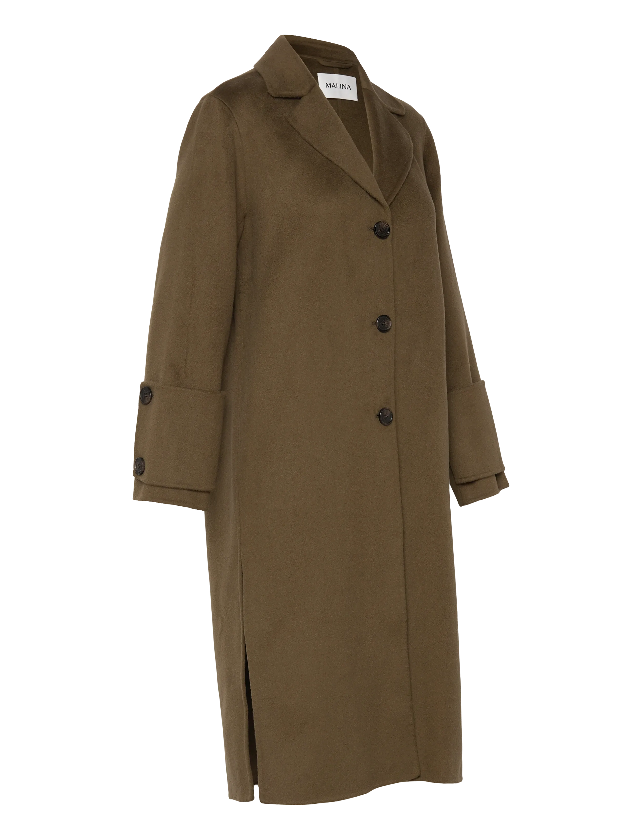 Malina - Elelia Cuff Detailed Wool Cashmere Silk coat - winterjacken - olive - 3