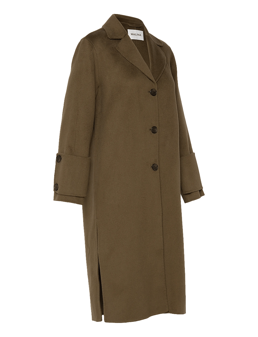 Malina - Elelia Cuff Detailed Wool Cashmere Silk coat - vestes d'hiver - olive - 3