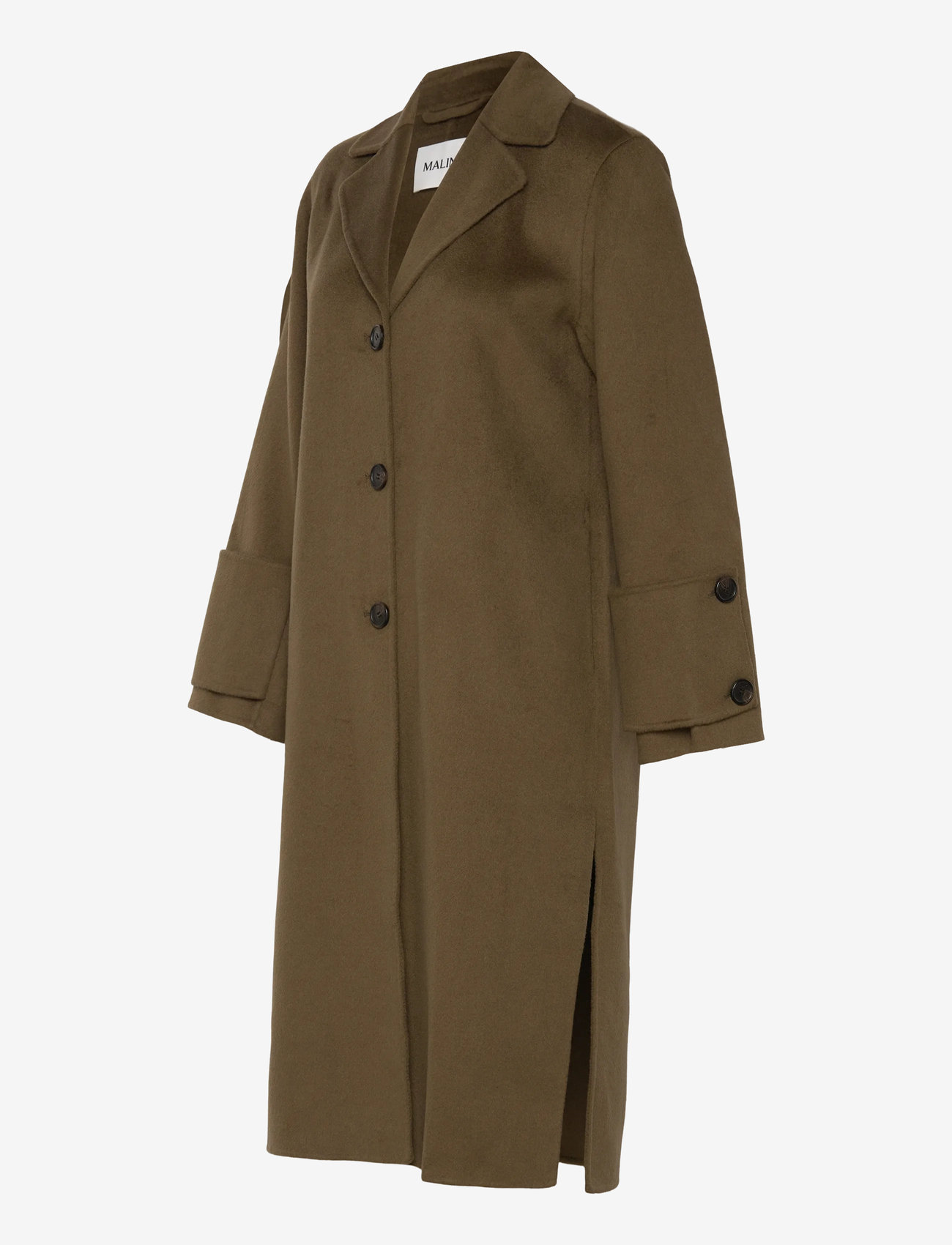 Malina - Elelia Cuff Detailed Wool Cashmere Silk coat - uldfrakker - olive - 4