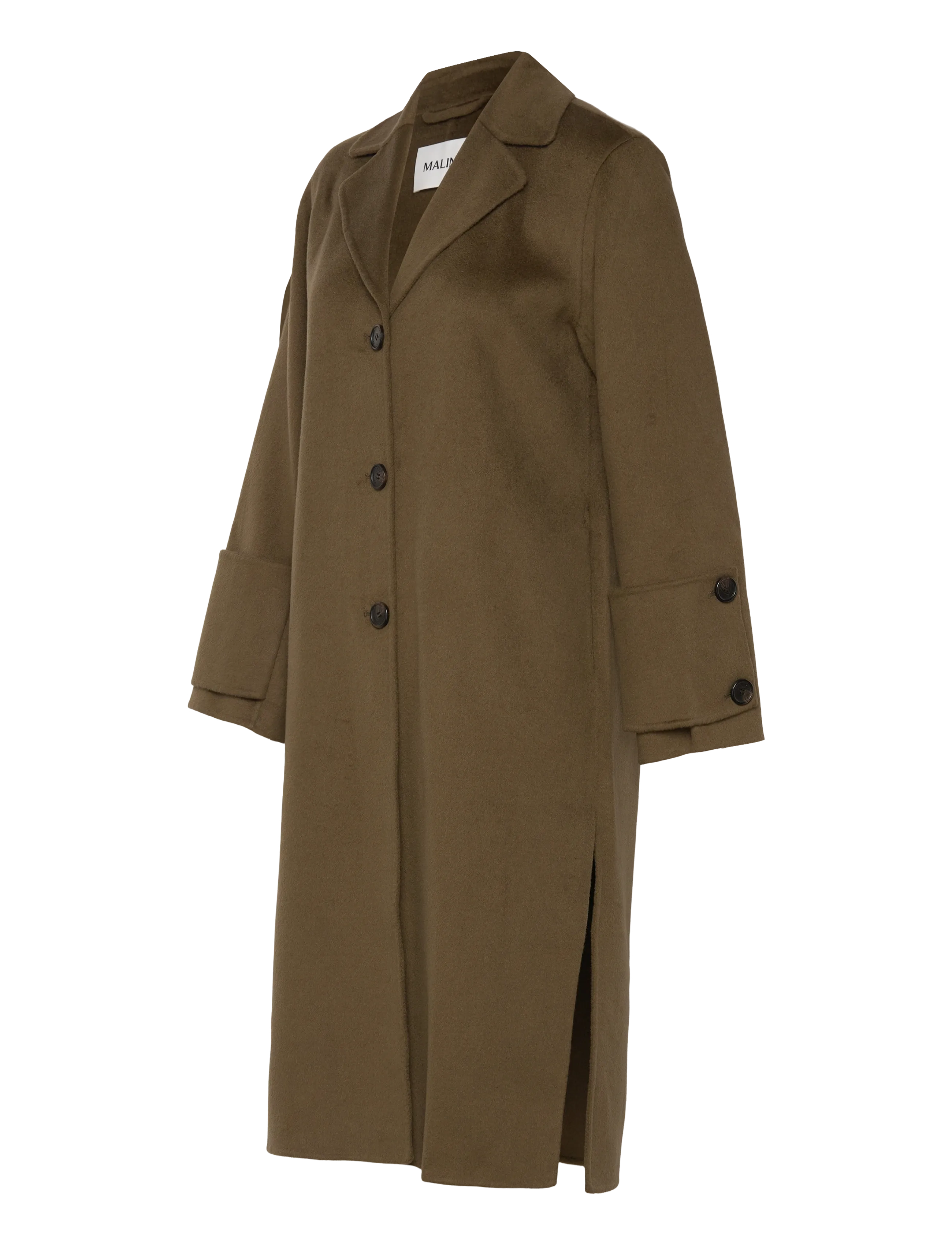 Malina - Elelia Cuff Detailed Wool Cashmere Silk coat - winterjacken - olive - 4