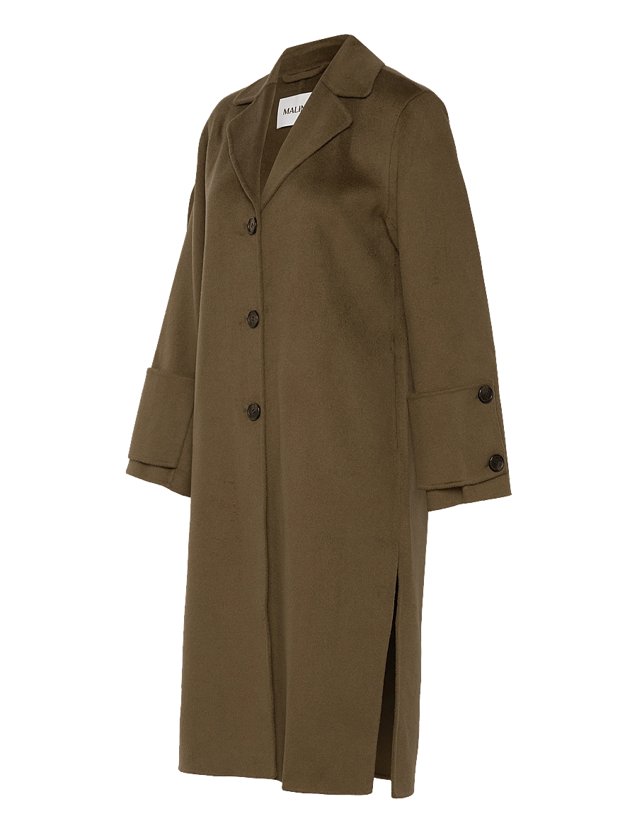 Malina - Elelia Cuff Detailed Wool Cashmere Silk coat - vestes d'hiver - olive - 4