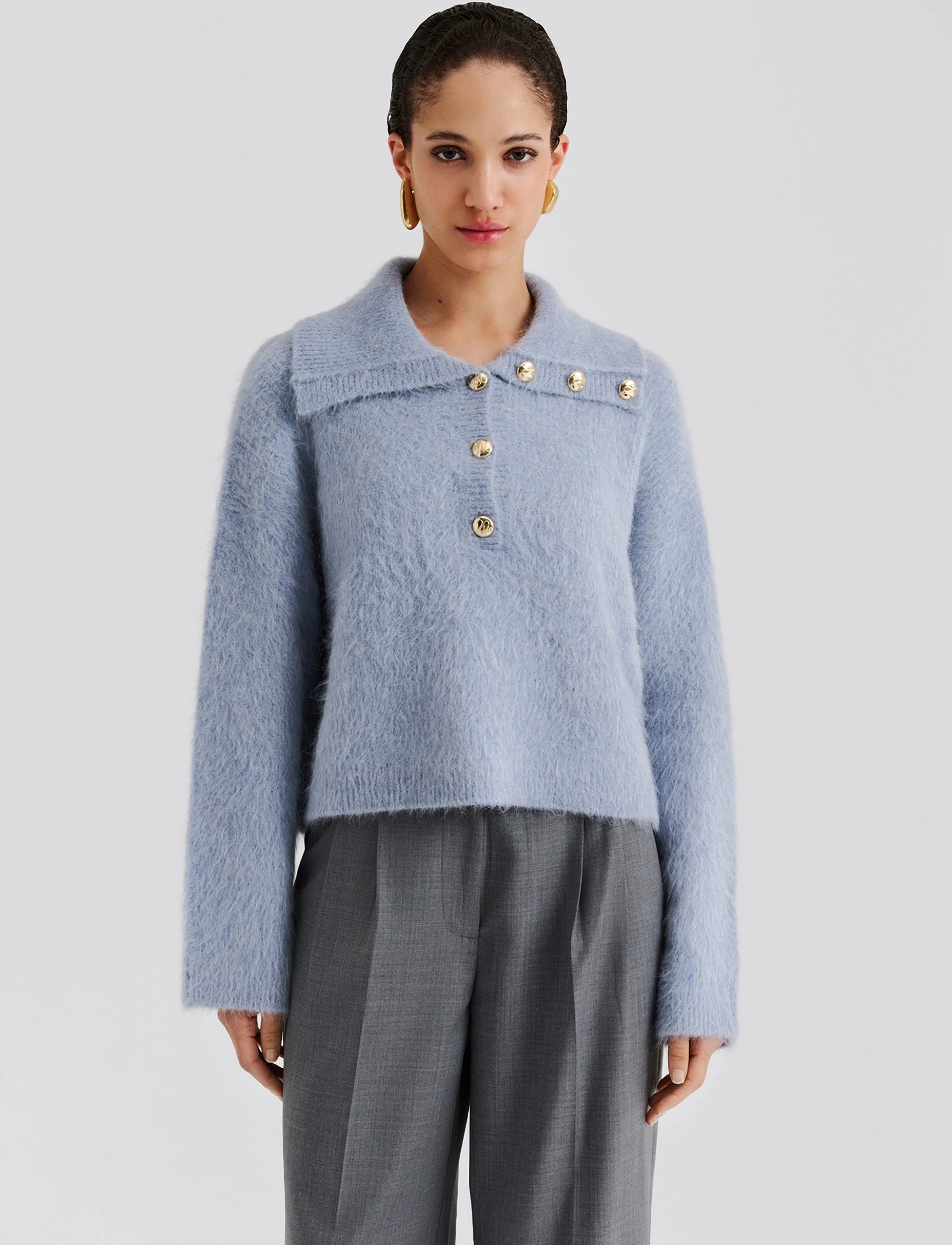 Malina Yselle Alpaca Blend Sweater, S, Knitwear, Blau - Jumpers, Frauen