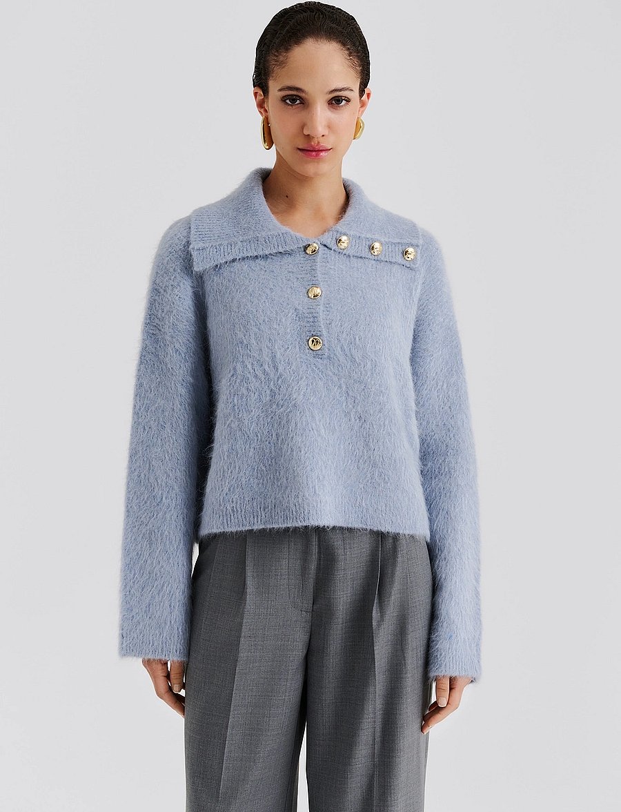 Malina - Yselle Alpaca Blend Sweater - sviitrid - blue - 0