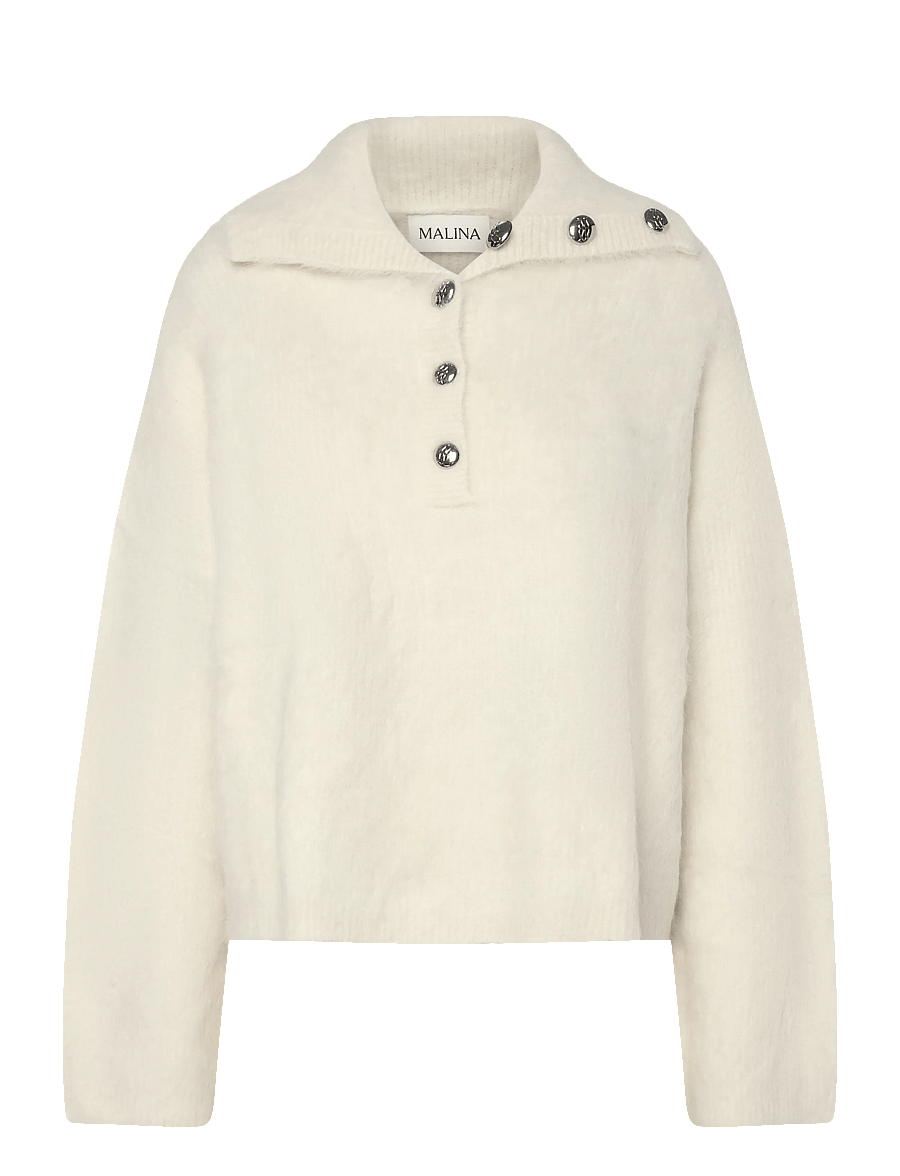 Malina - Yselle Alpaca Blend Sweater - tröjor - pearl - 1