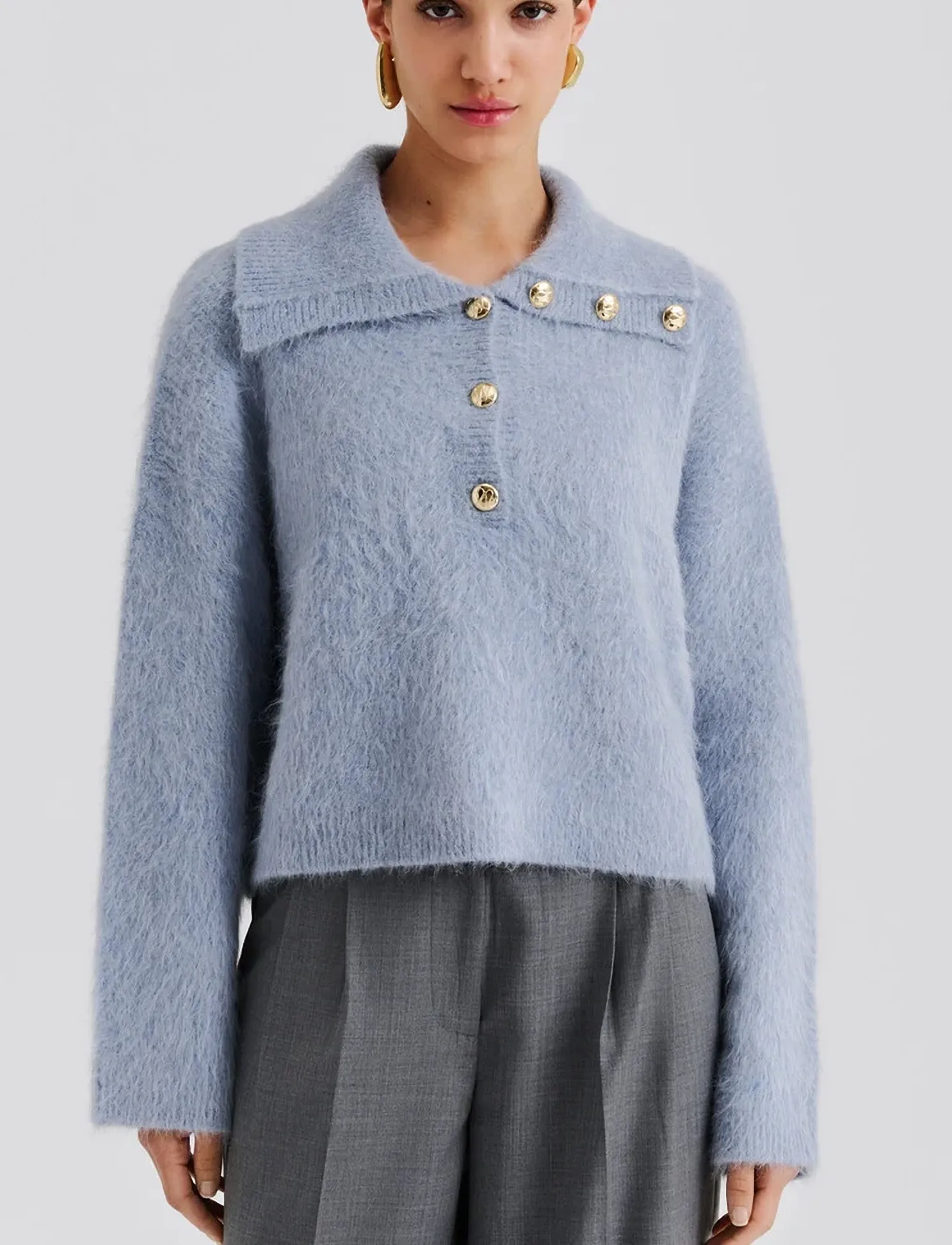 Malina Yselle Alpaca Blend Sweater, XL, Blue, Strik > Trøjer, Dame