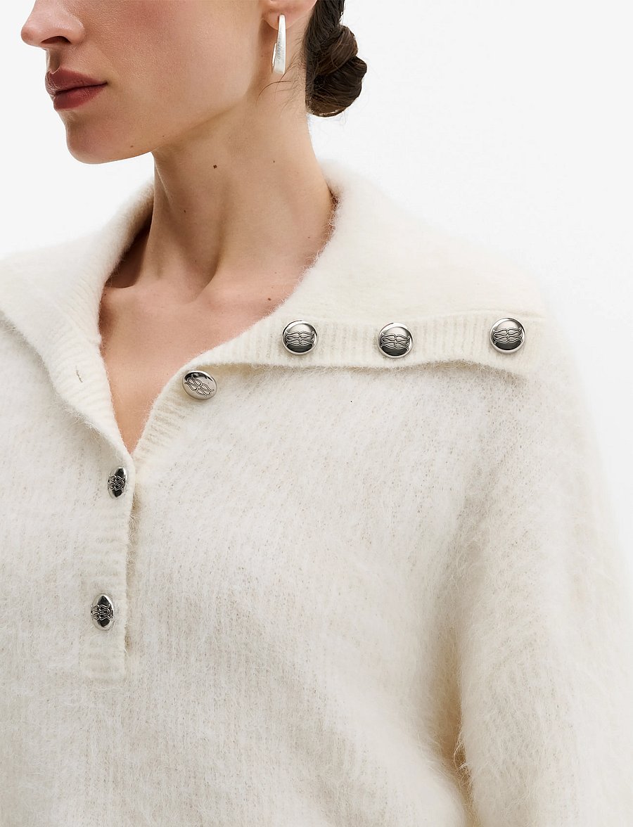Malina - Yselle Alpaca Blend Sweater - tröjor - pearl - 5