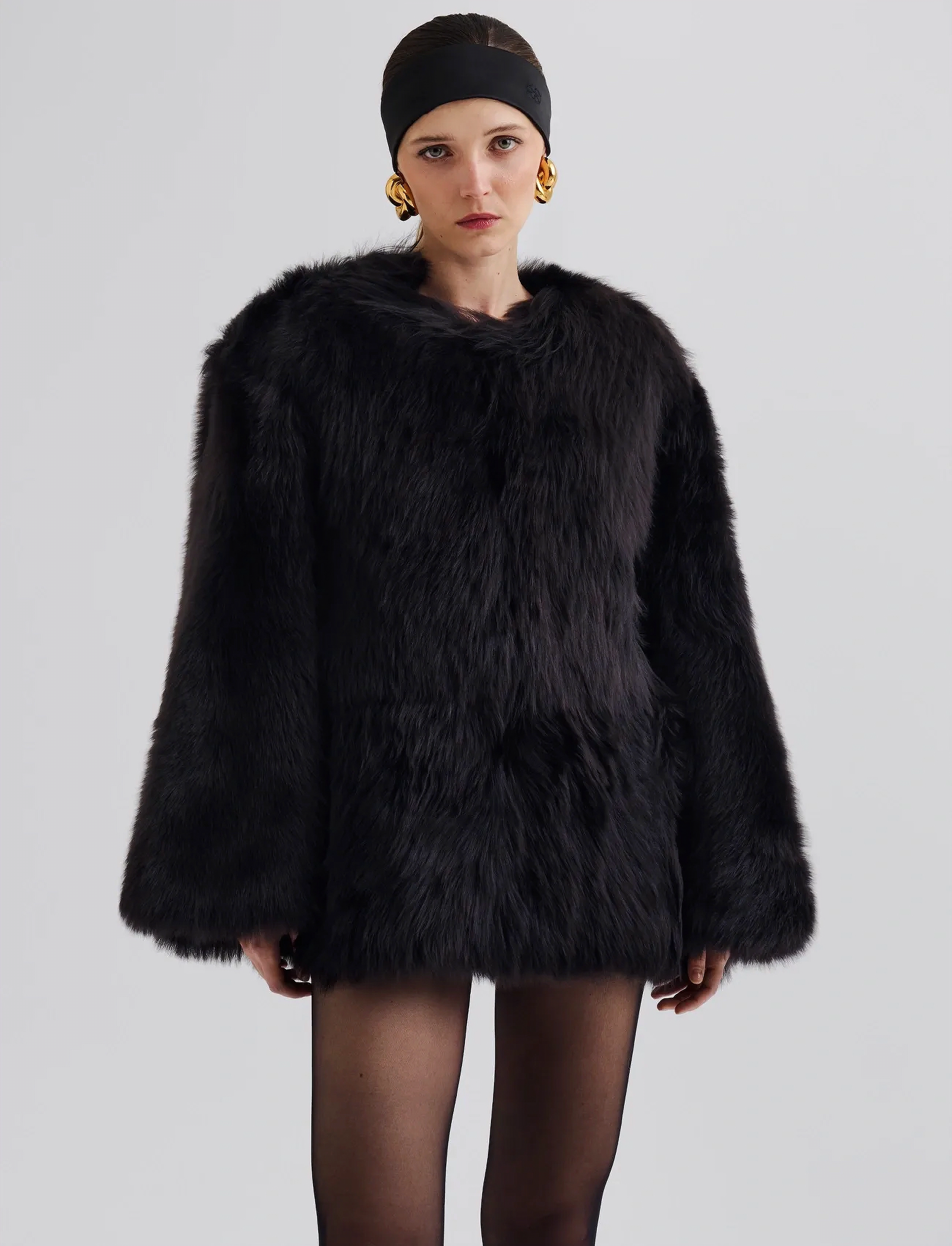 Malina - Jana Shearling Jacket - wolljacken - black - 3