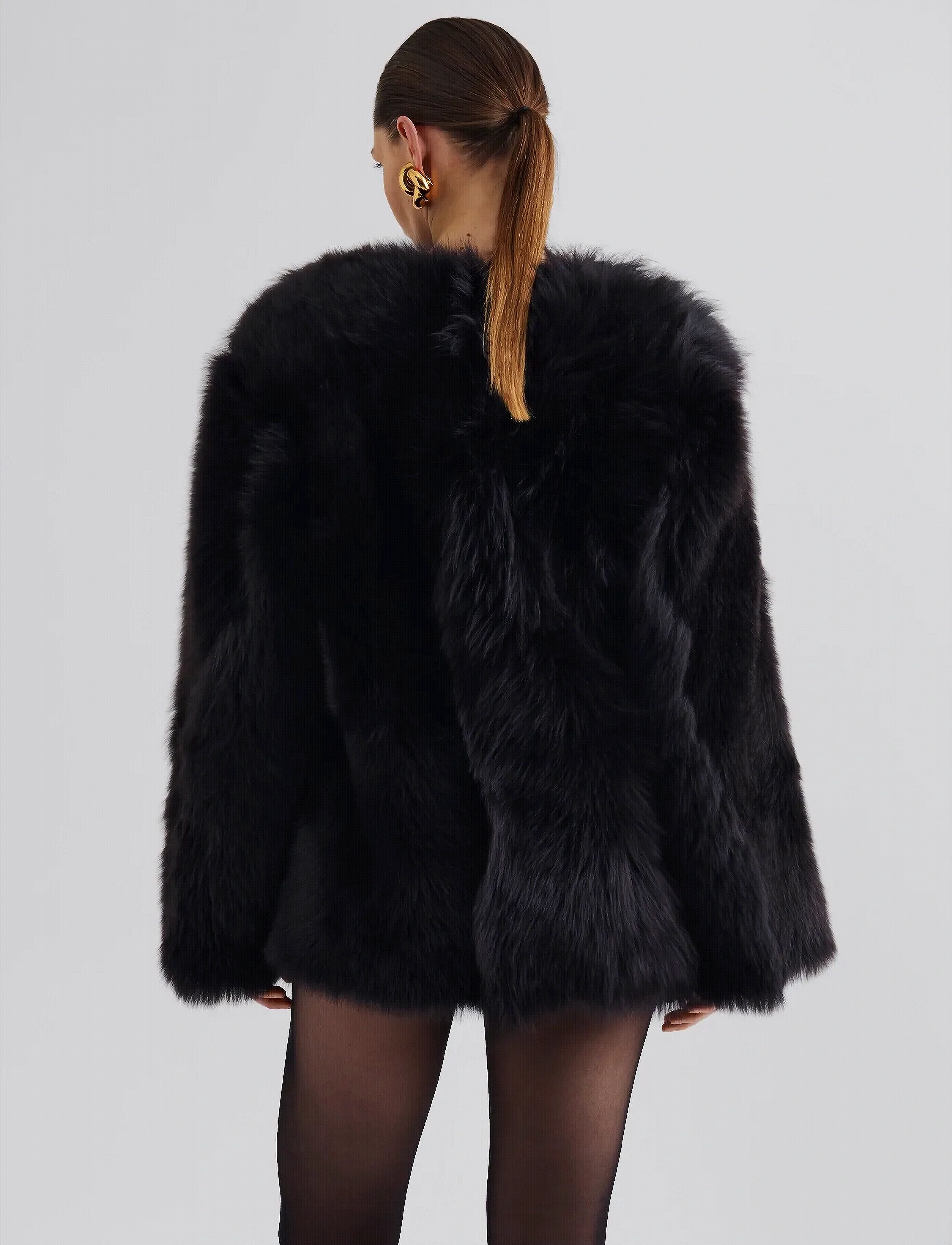 Malina - Jana Shearling Jacket - wolljacken - black - 4