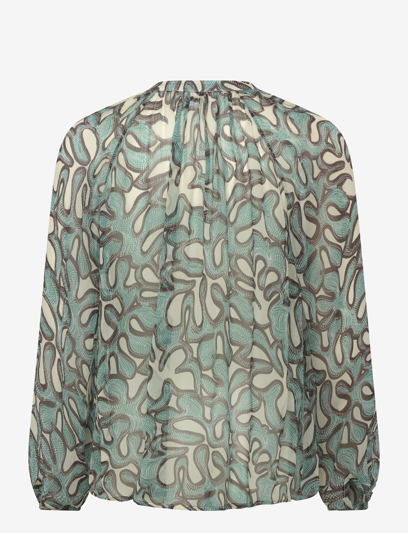 Malina - Mareva Silk Chiffon blouse - langærmede bluser - ocean corals - 2