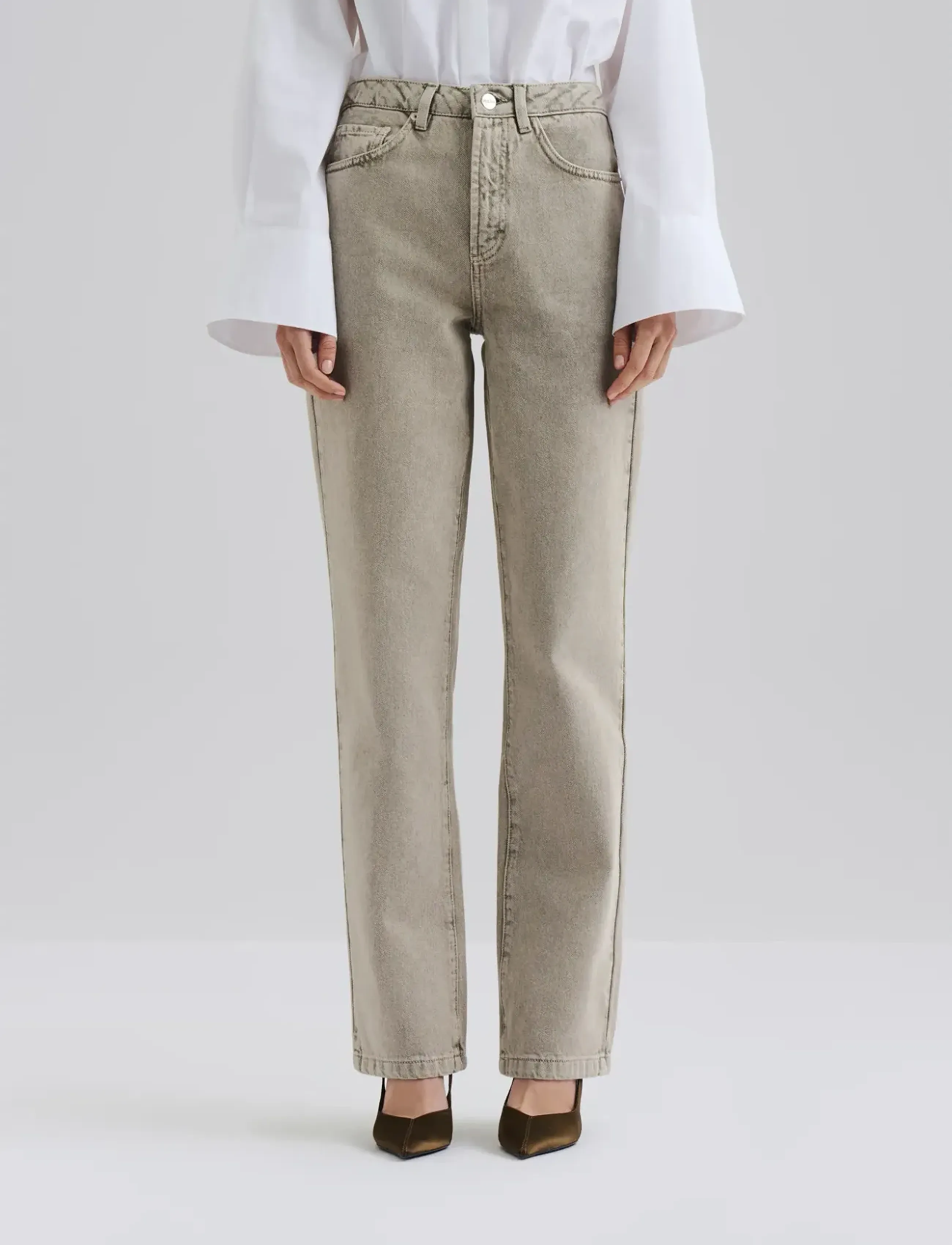 Malina Classic Straight Jeans - Clothing - VINTAGE BEIGE WASH / beige
