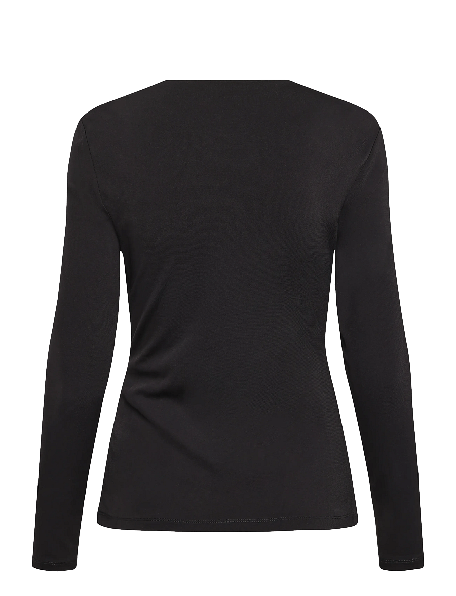Malina - Mailey Jersey Brooch Long Sleeve Top - black - 1