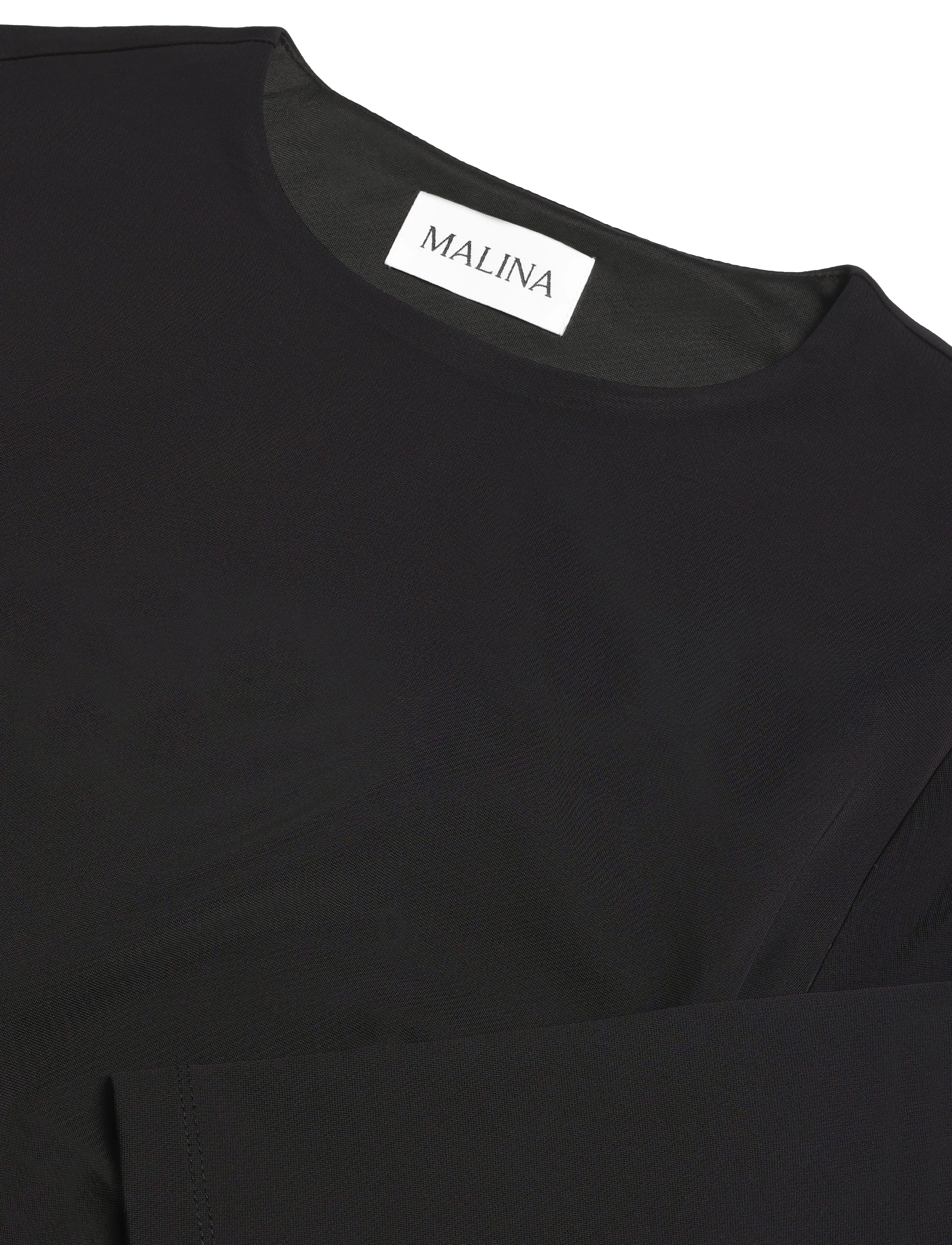 Malina - Mailey  Jersey Brooch Long Sleeve Top - black - 2