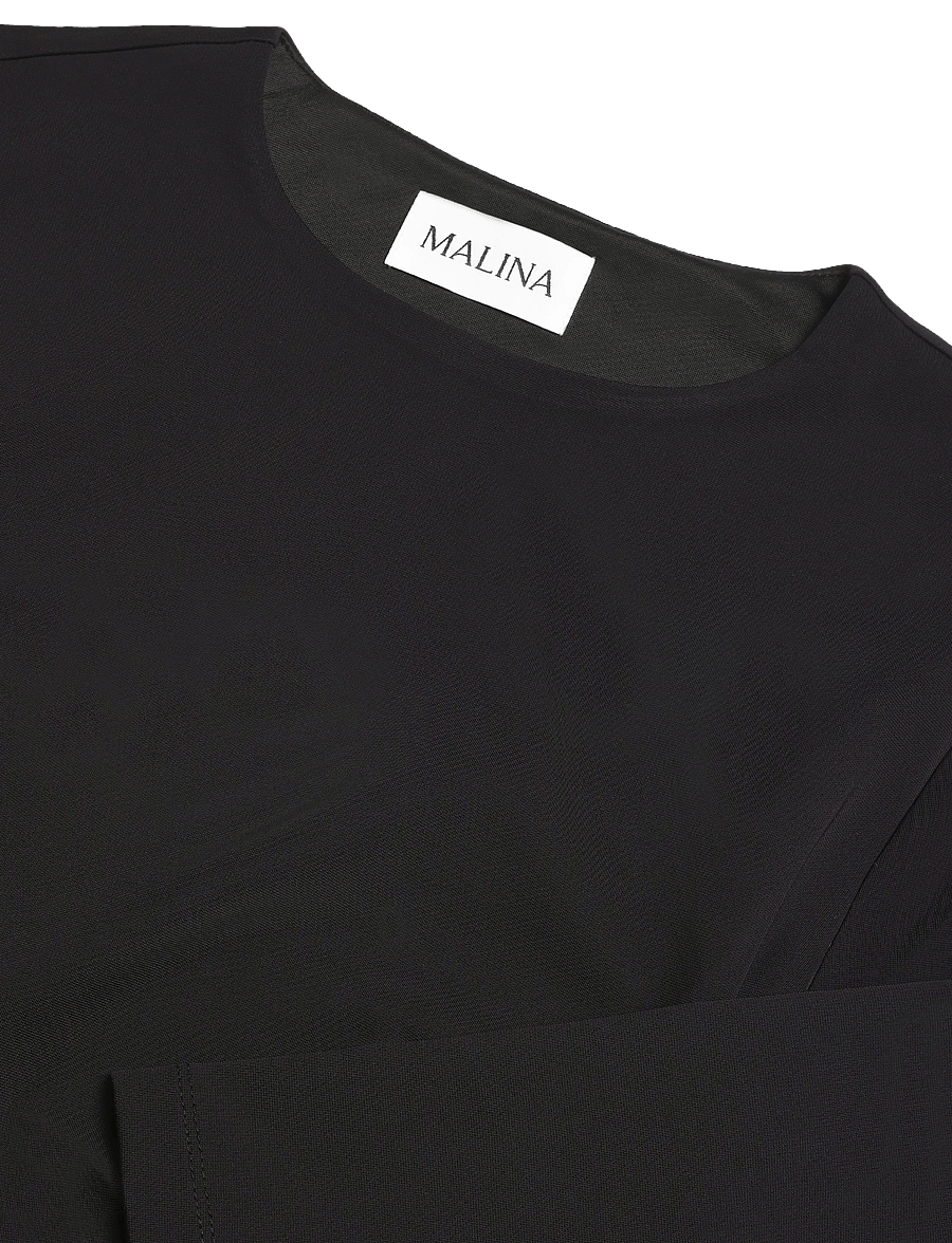Malina - Mailey Jersey Brooch Long Sleeve Top - black - 2