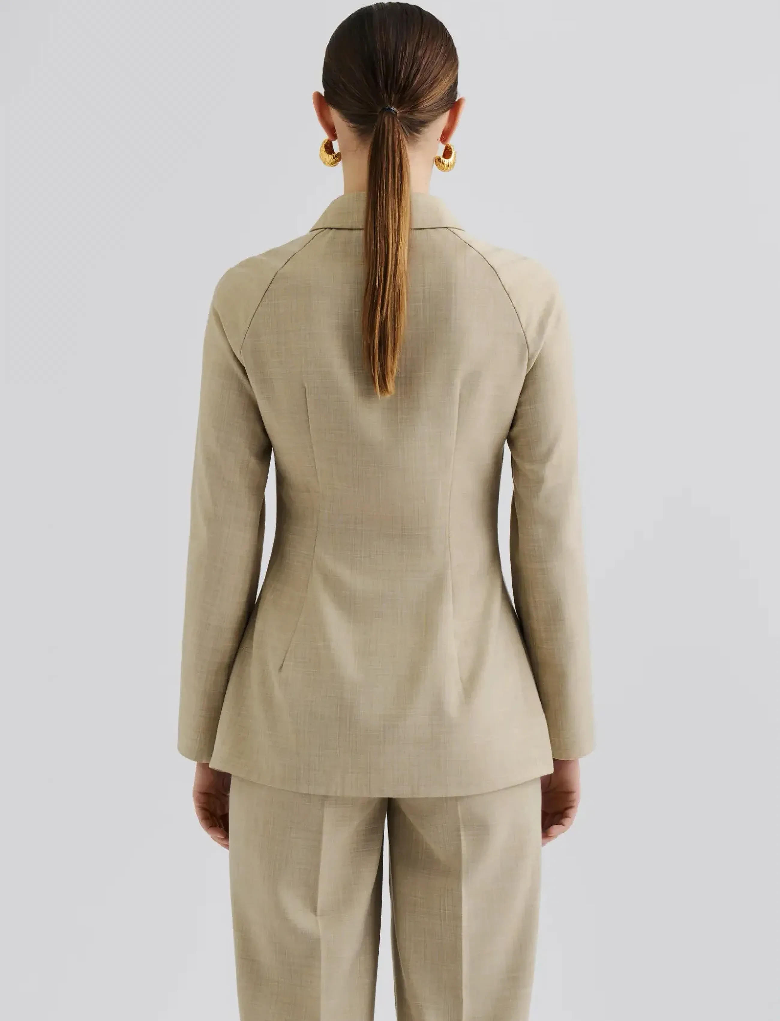 Malina - Joan Tailored Fitted Button shirt - teksasärgid - beige - 2
