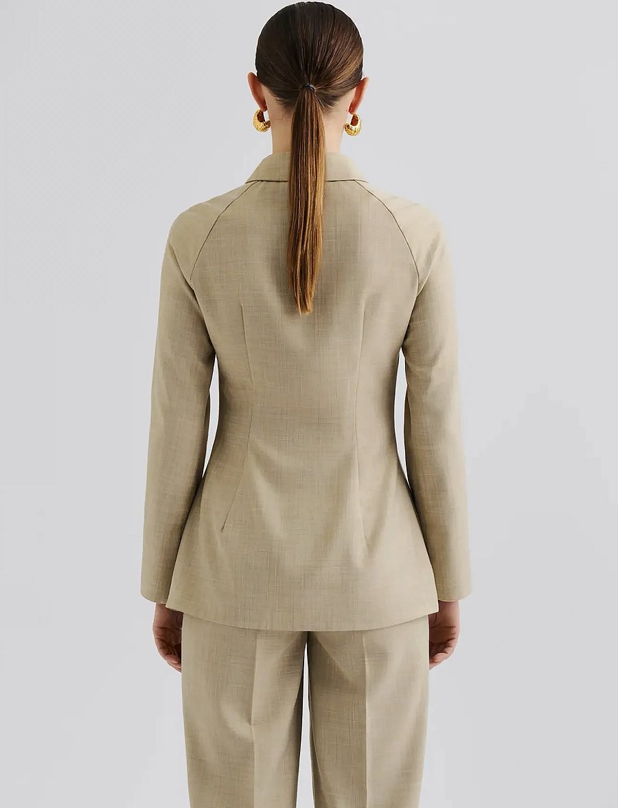 Malina - Joan Tailored Fitted Button shirt - jeanshemden - beige - 2