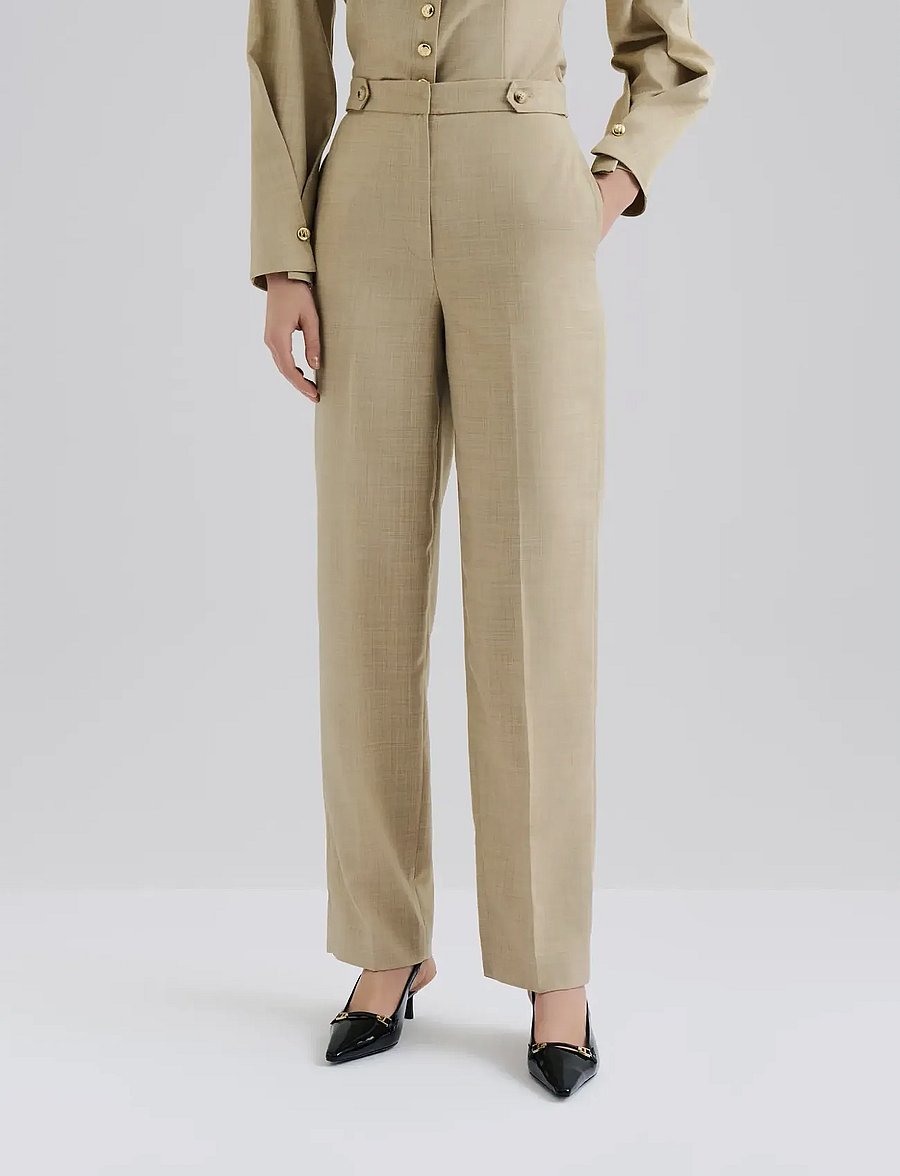 Malina - Melora Barrel Leg pants - barrel trousers - beige - 0