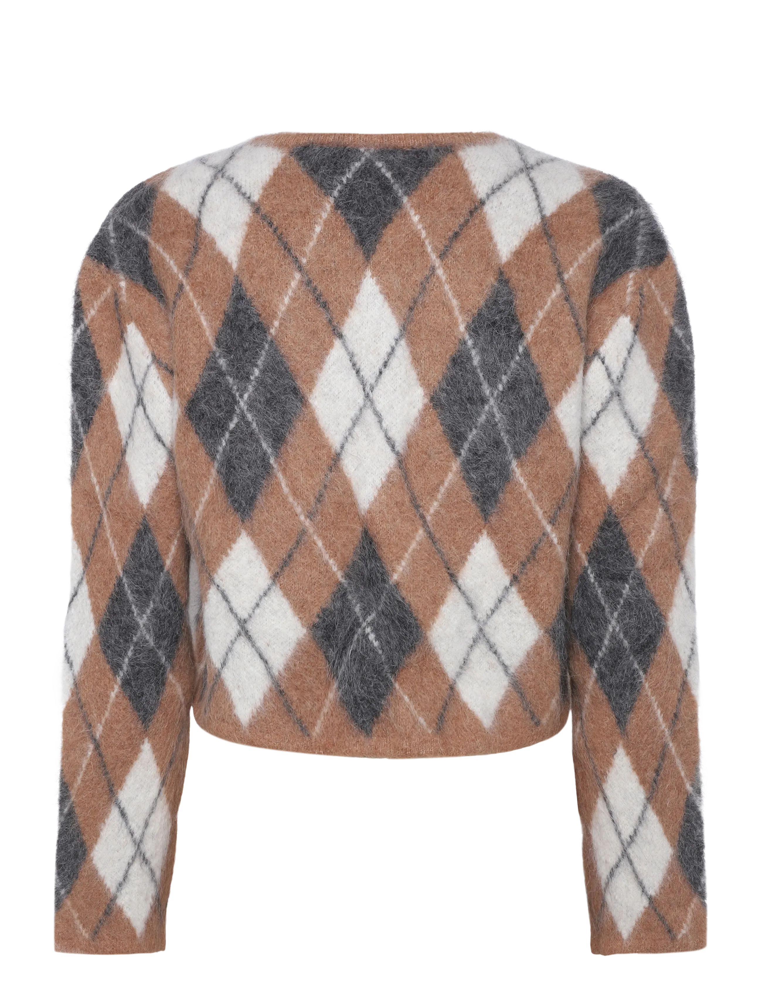 Malina - Aislinn Alpaca Blend Cardigan - kardiganid - camel argyle checks - 2