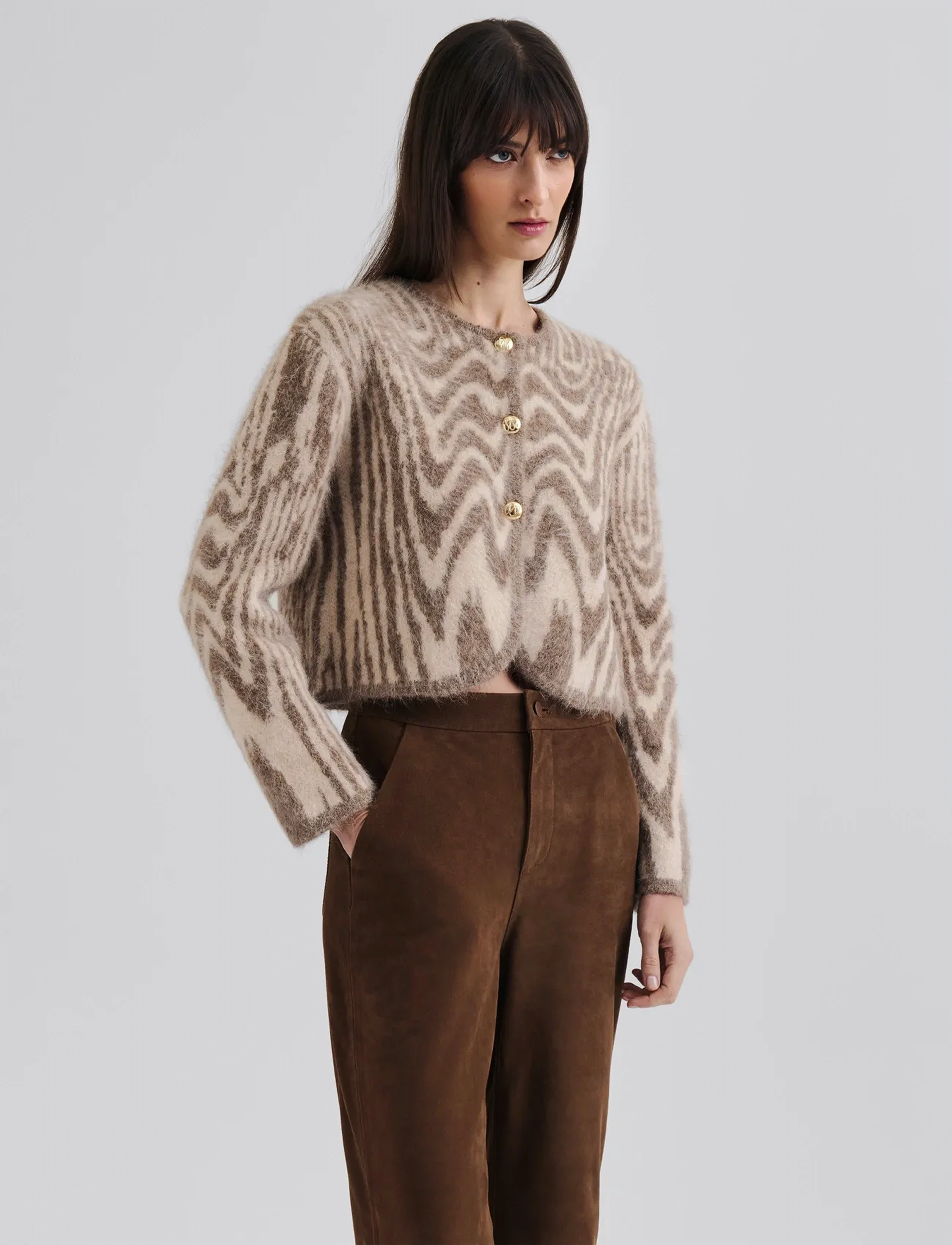 Malina Aislinn Alpaca Blend Cardigan, XL, Knitwear, Beige - Cardigans, Frauen