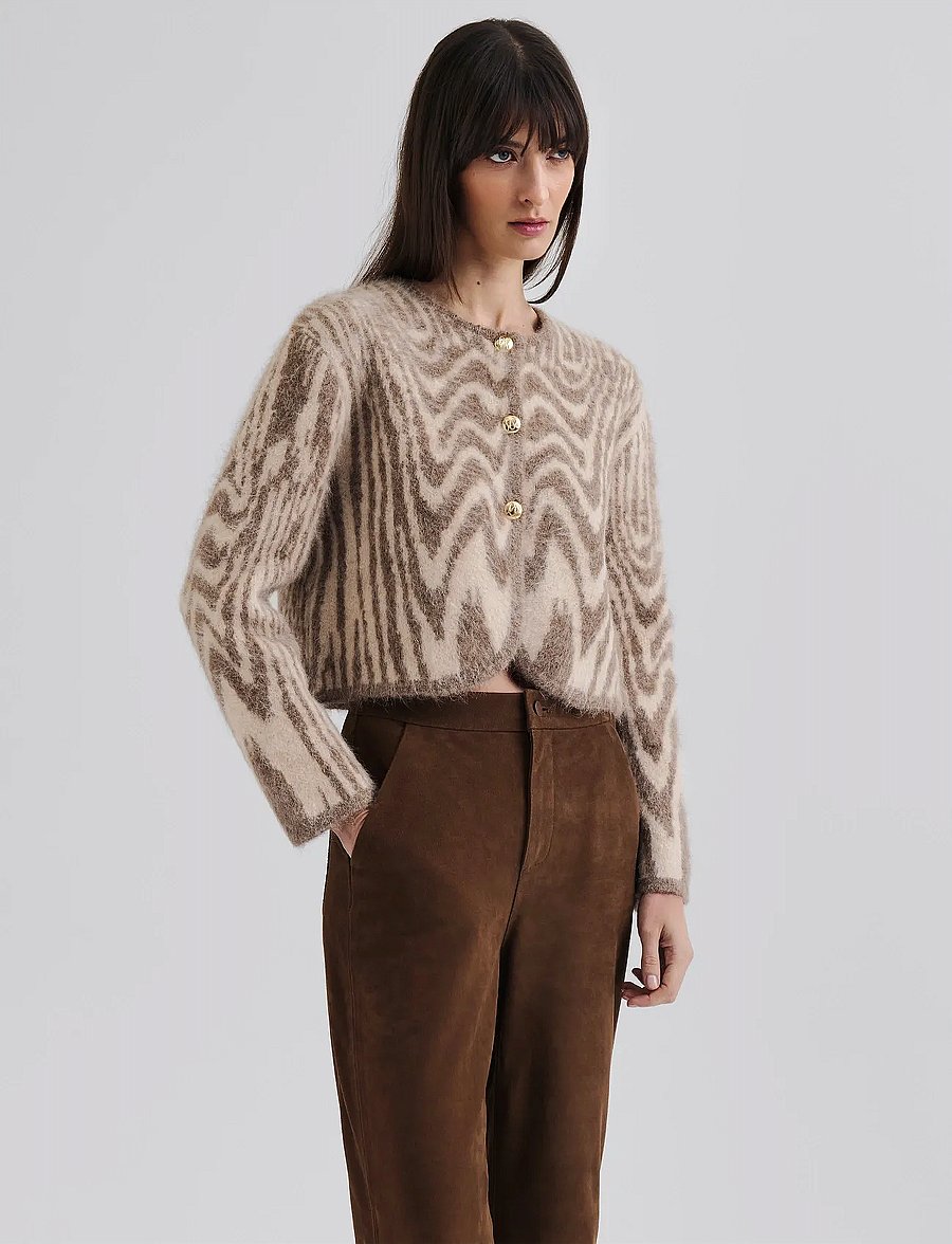 Malina - Aislinn Alpaca Blend Cardigan - cardigans - moire - 0