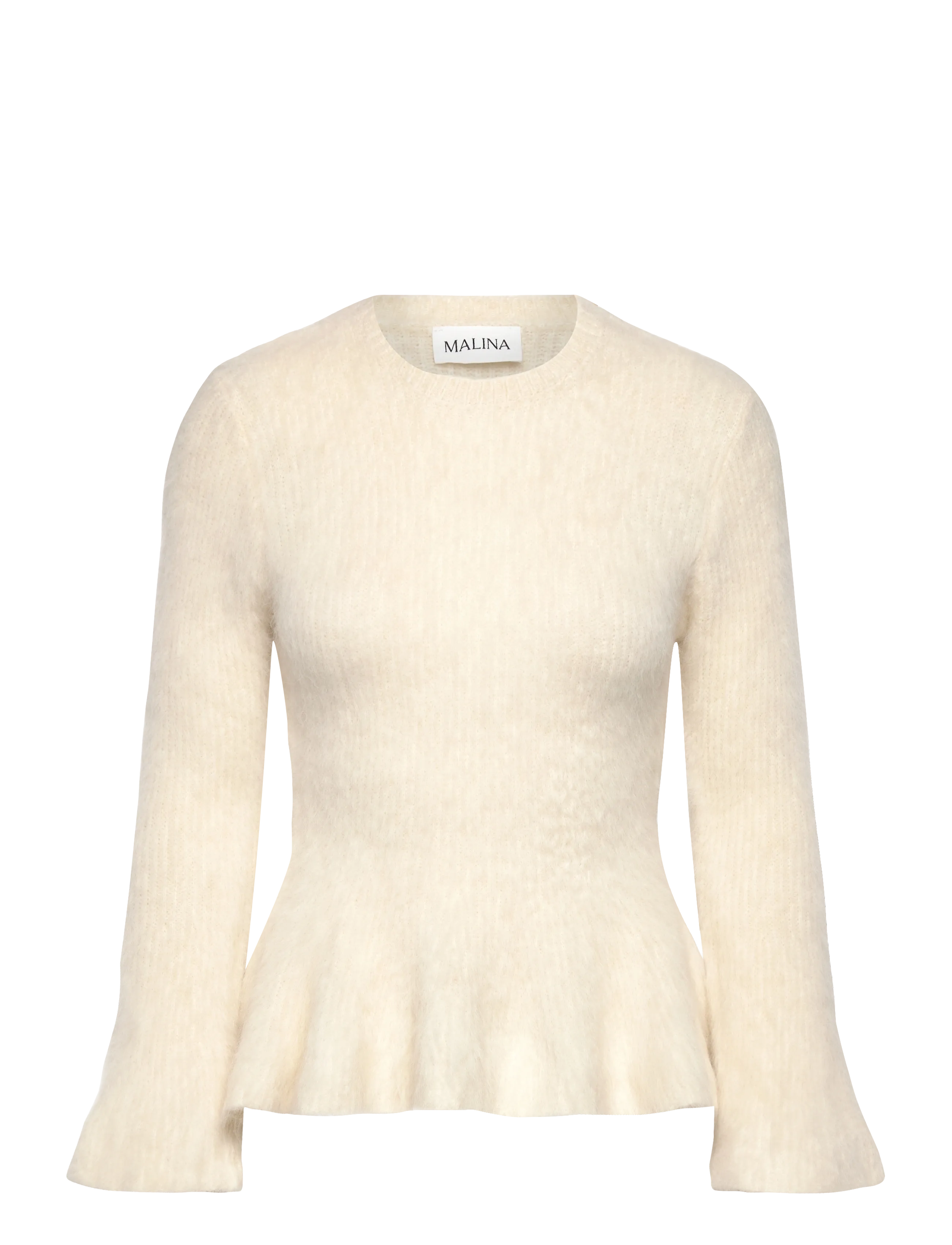 Malina Leandra Alpaca Blend Peplum top - Transitional Layering - VANILLA / cream