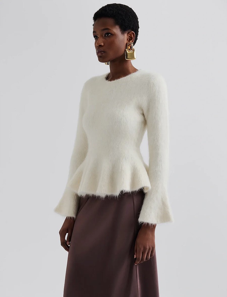 Malina - Leandra Alpaca Blend Peplum top - pullover - vanilla - 3