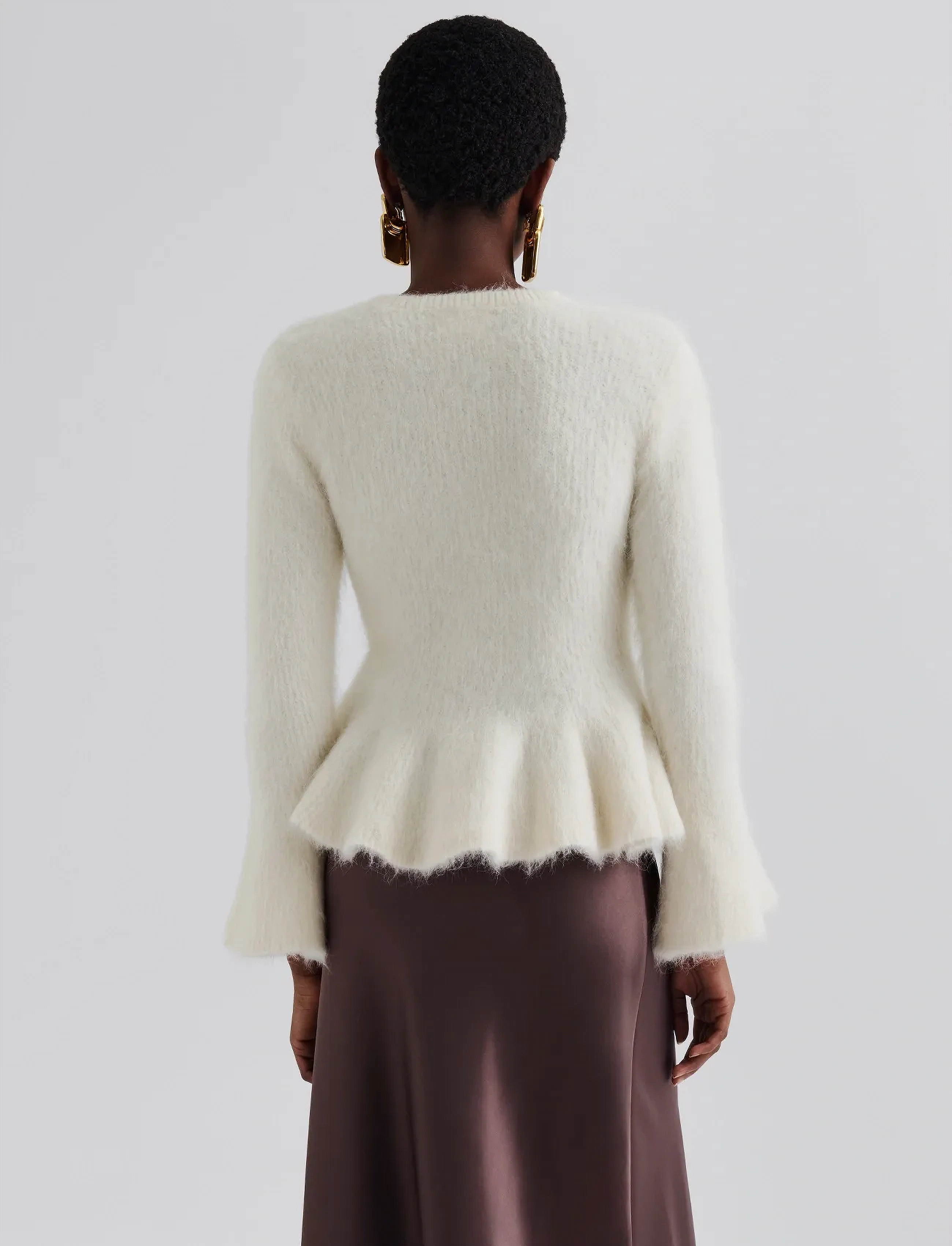 Malina - Leandra Alpaca Blend Peplum top - sweaters - vanilla - 4