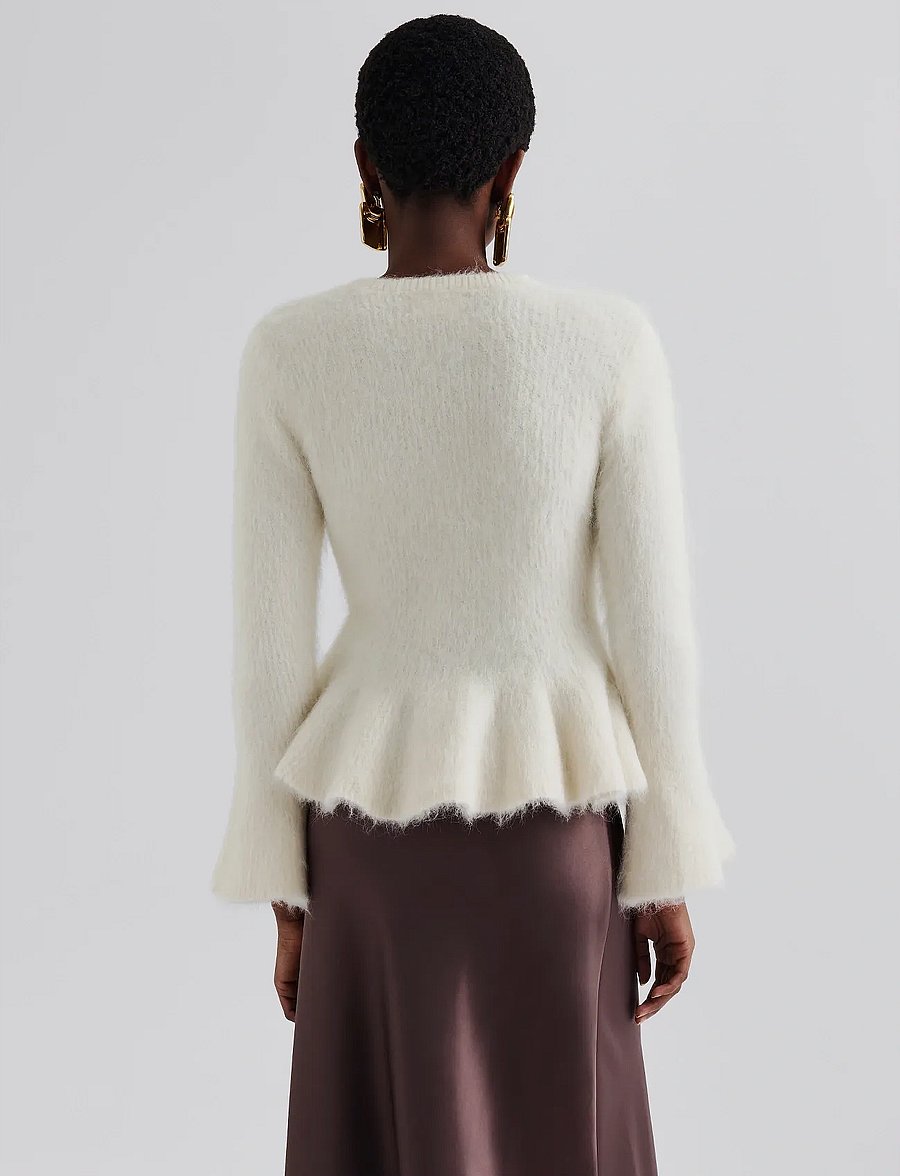 Malina - Leandra Alpaca Blend Peplum top - pullover - vanilla - 4