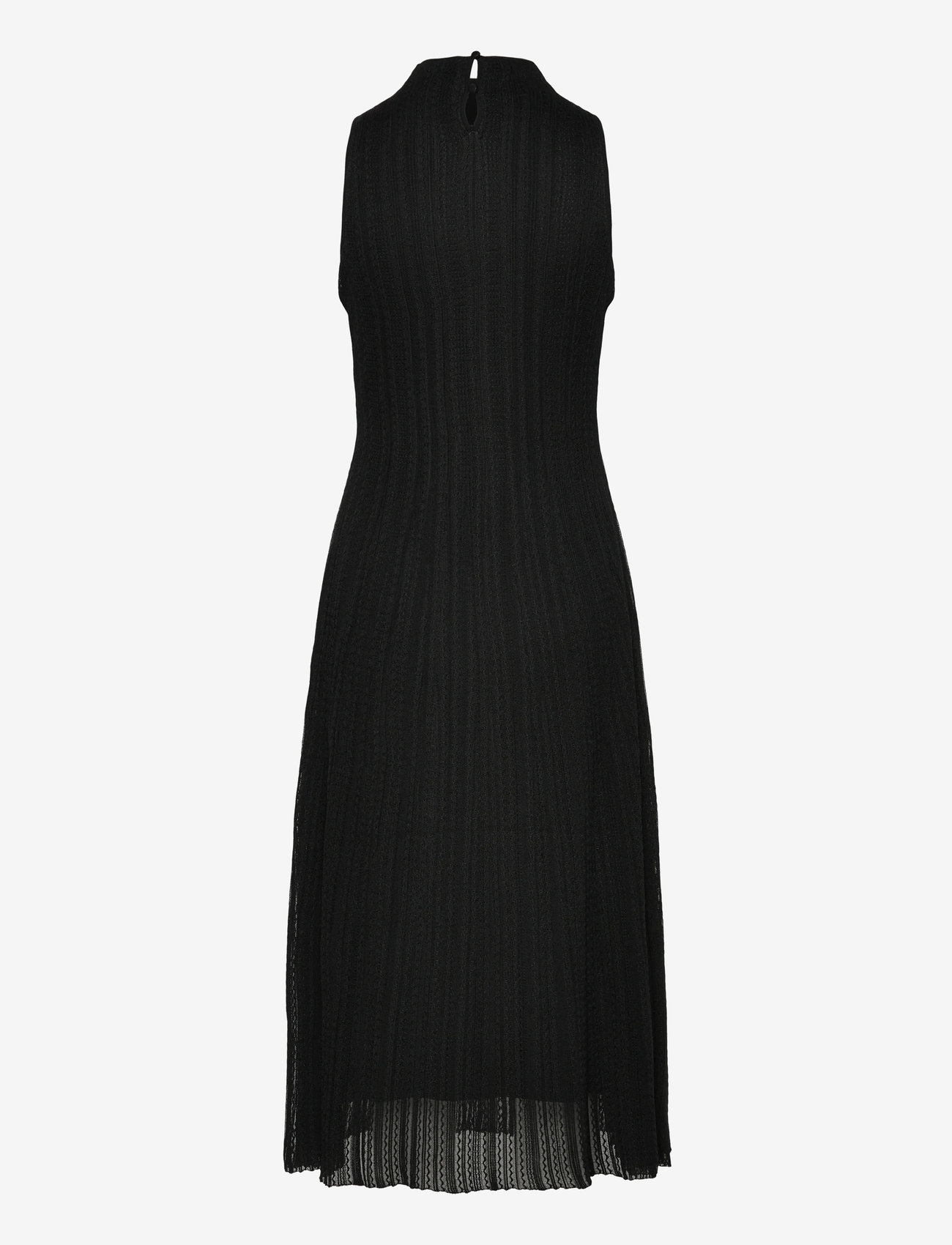 Malina - Nessa Halterneck Pointelle Knitted Midi dress - stickade klänningar - black - 2