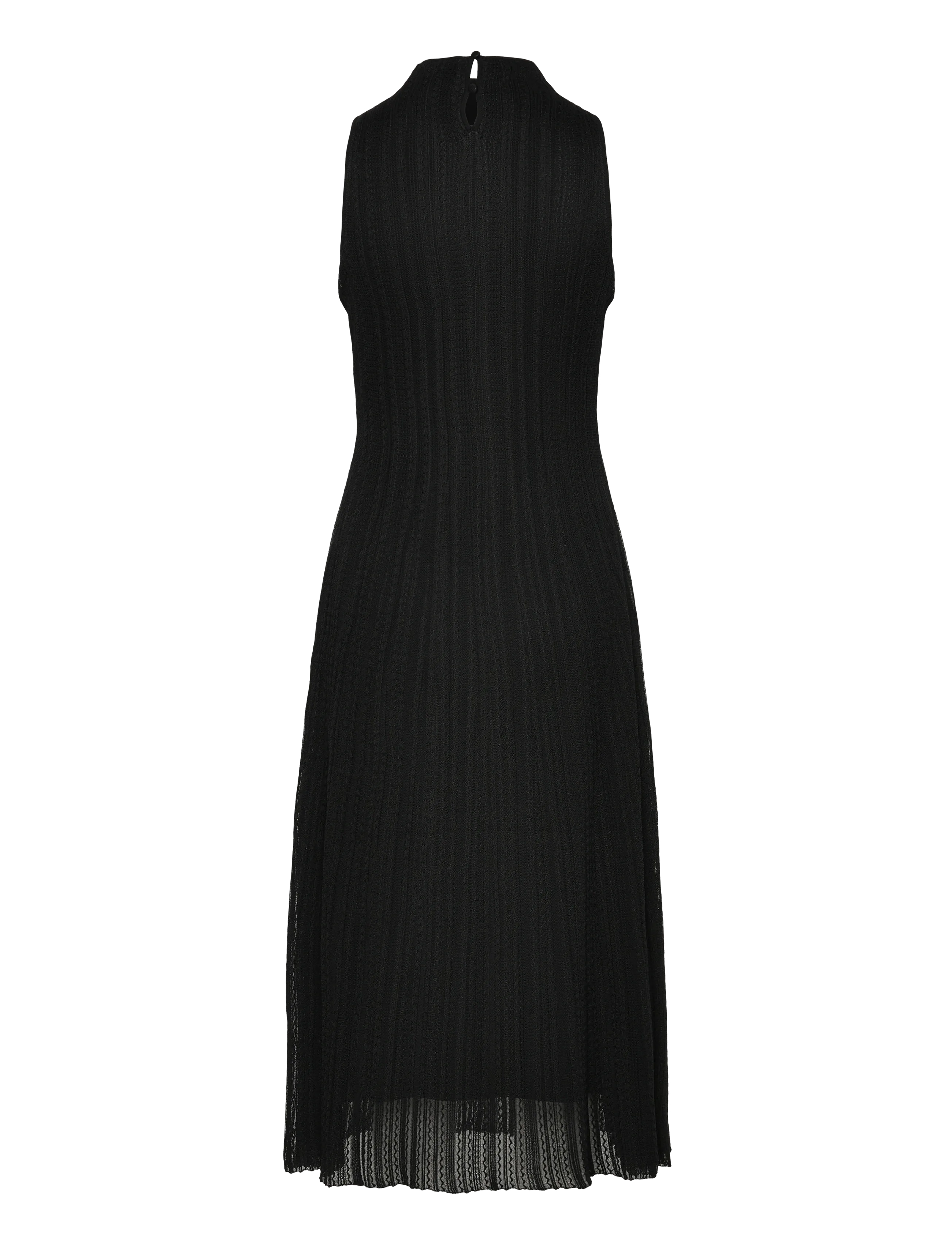 Malina - Nessa Halterneck Pointelle Knitted Midi dress - midi-kleider - black - 2