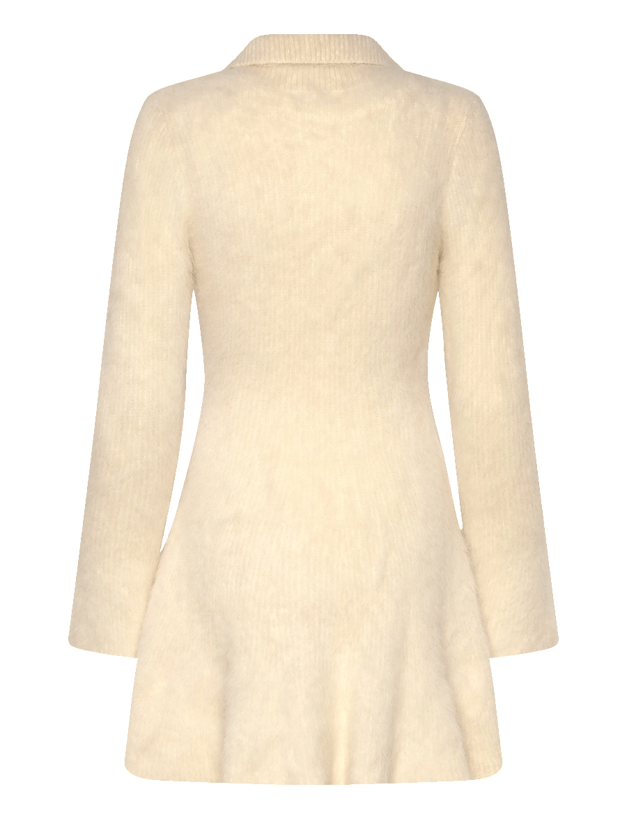 Malina - Emelise Aplaca Blend Knitted Mini dress - krótkie sukienki - vanilla - 2