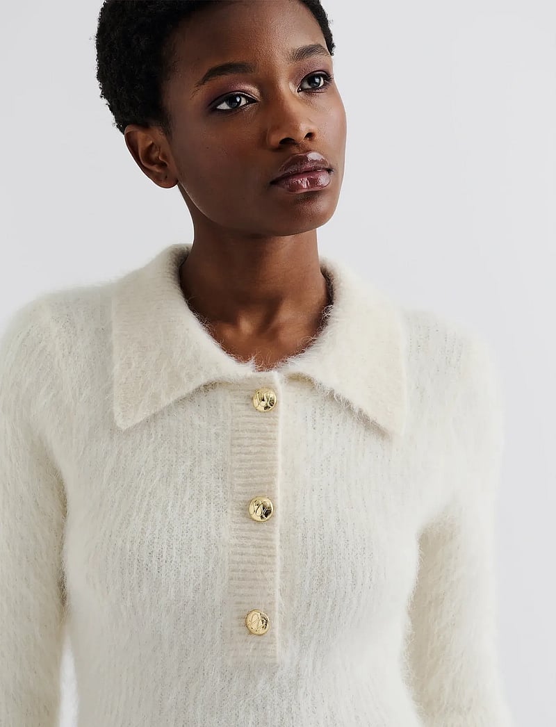 Malina - Emelise Aplaca Blend Knitted Mini dress - kootud kleidid - vanilla - 4