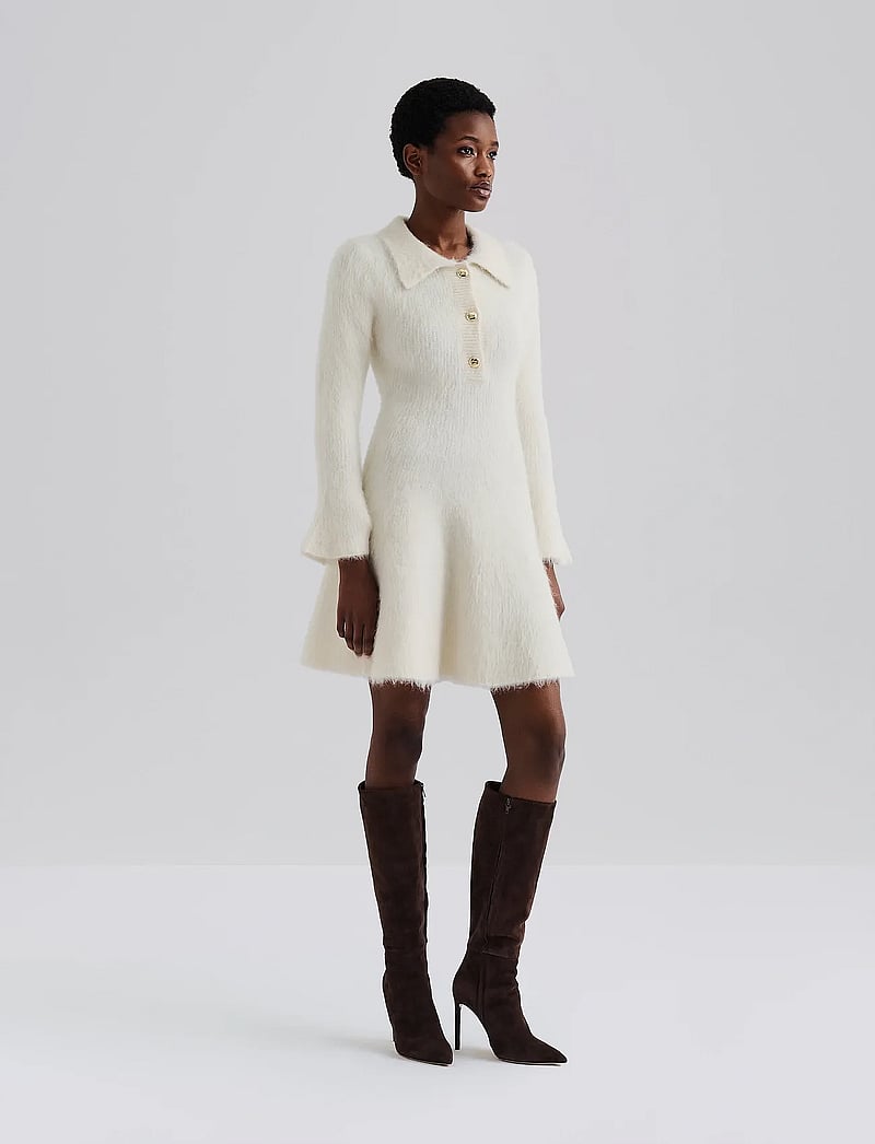 Malina - Emelise Aplaca Blend Knitted Mini dress - kootud kleidid - vanilla - 5