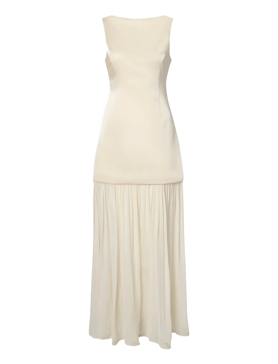 Malina - Karla Dropped Waist Chiffon Maxi dress - vanilla - 1