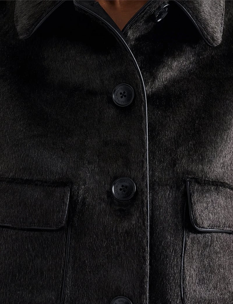 Malina - Seressa Faux Pony Hair Boxy Jacket - jakid ja mantlid - chocolate - 5