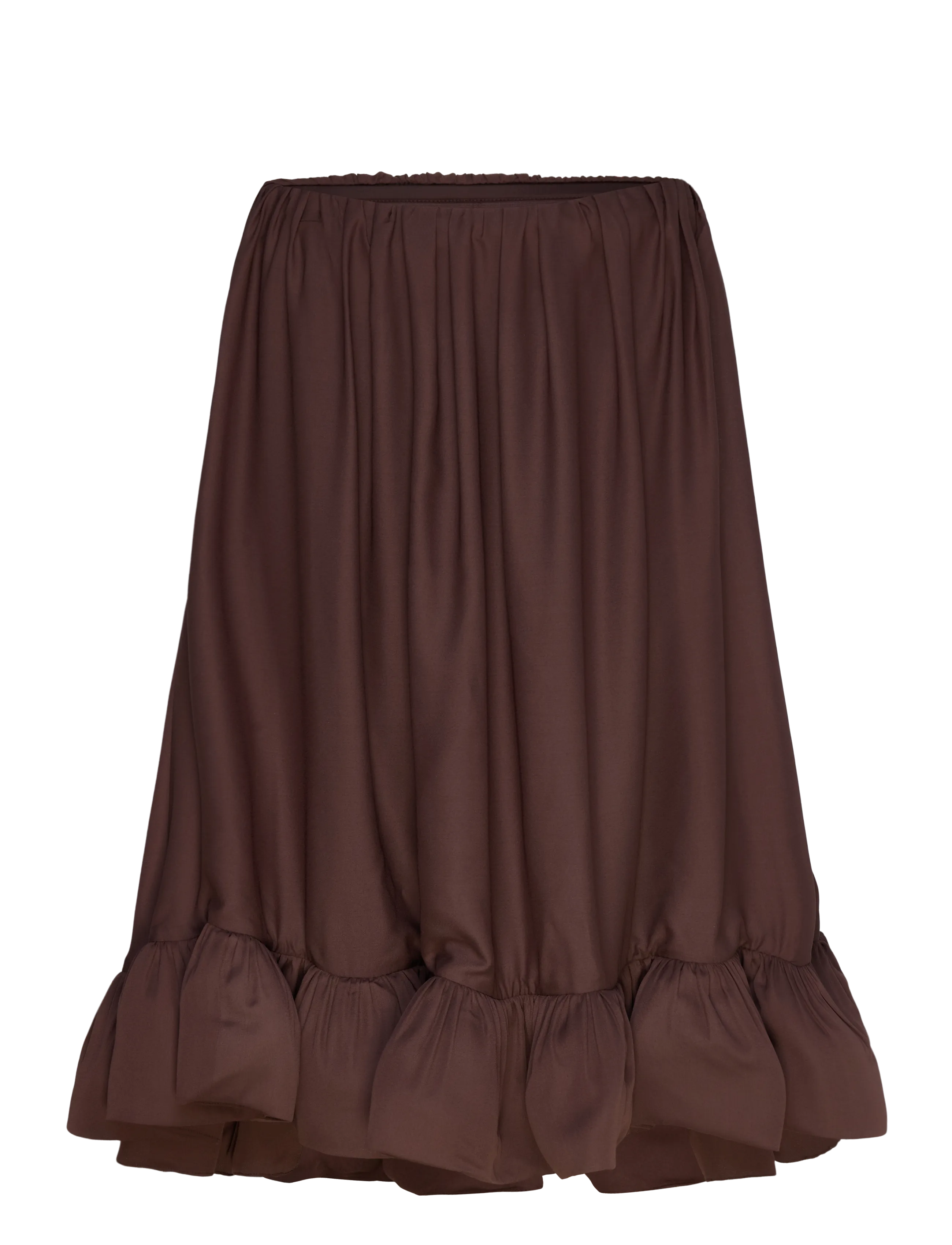 Mikala Strapless Ruffled Mini dress - CHOCOLATE