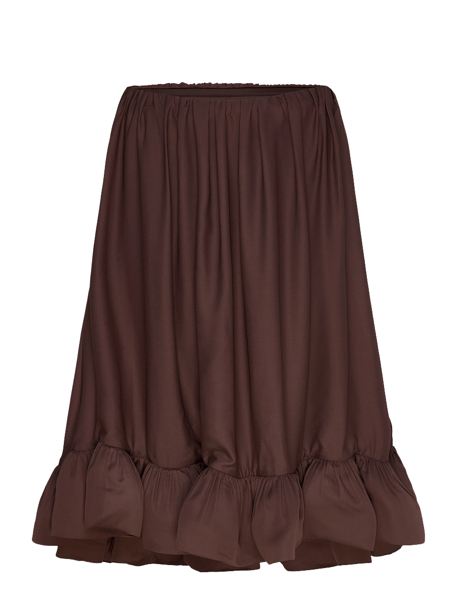 Malina - Mikala Strapless Ruffled Mini dress - minikleidid - chocolate - 1