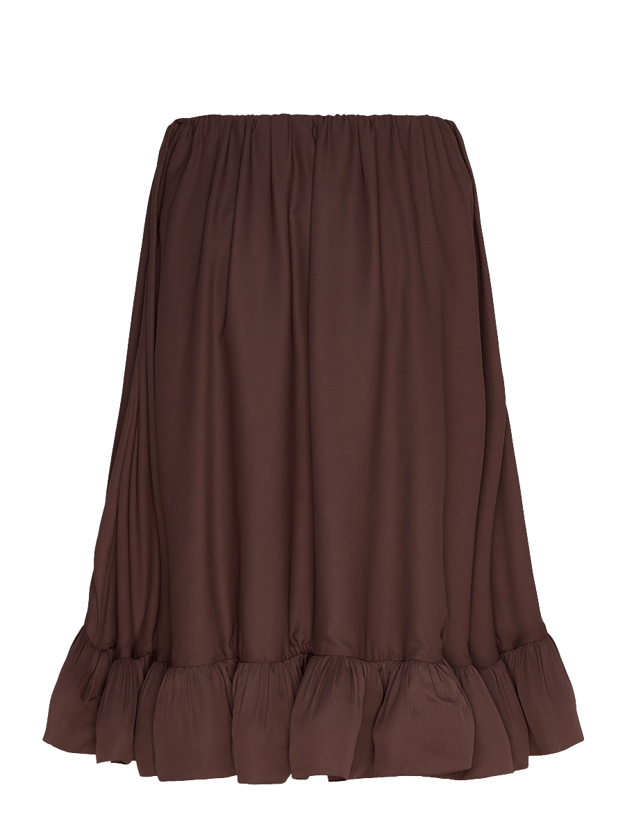 Malina - Mikala Strapless Ruffled Mini dress - minikleidid - chocolate - 2