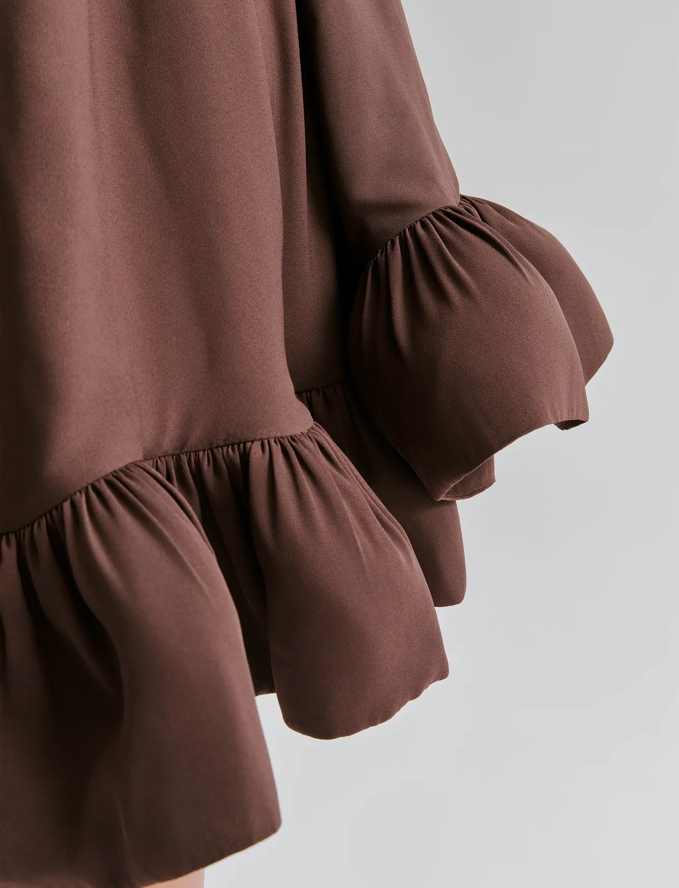 Malina - Mikala Strapless Ruffled Mini dress - minikleidid - chocolate - 5