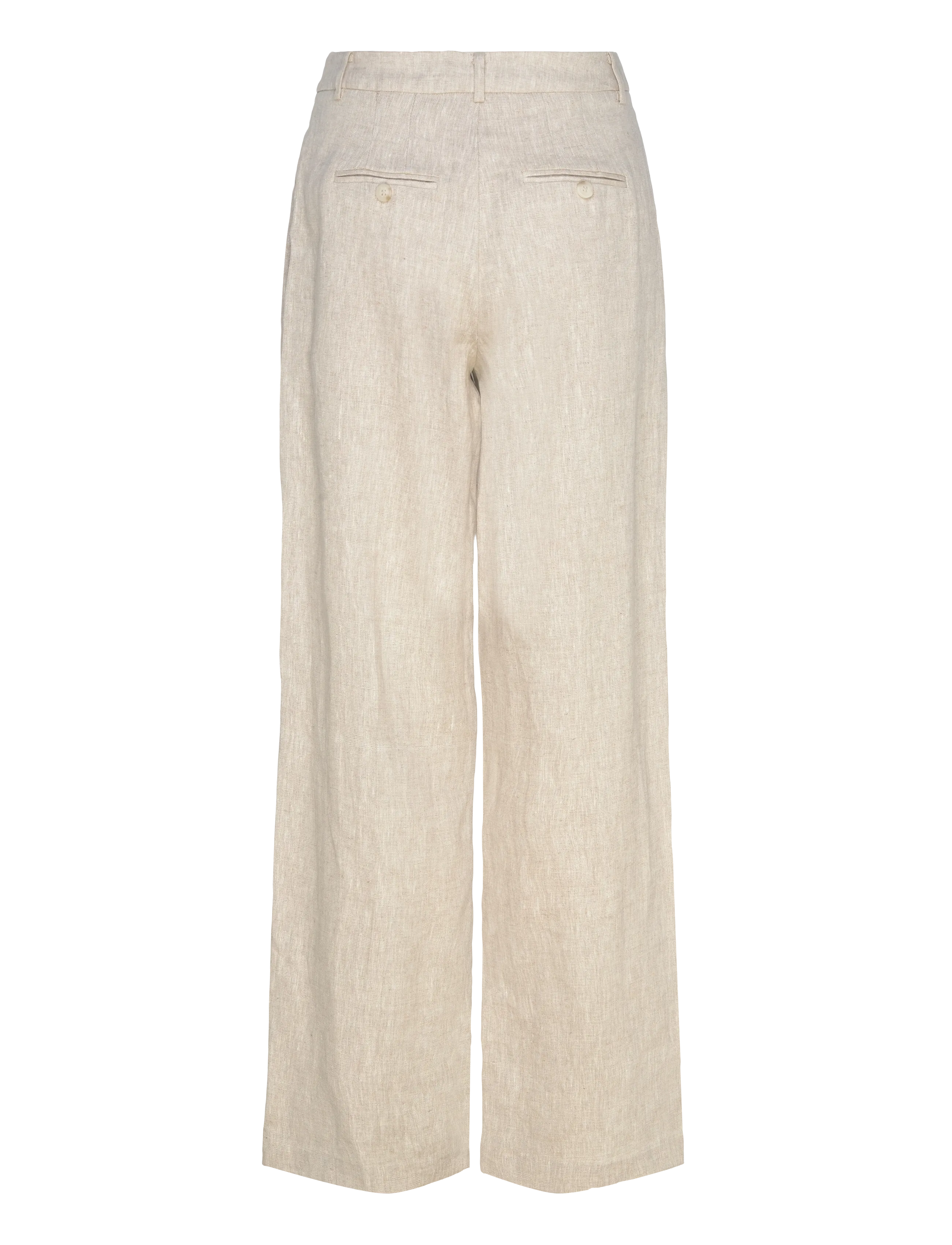 Malina - Yana Tailored Wide Linen Pants - konfirmation - sand - 2