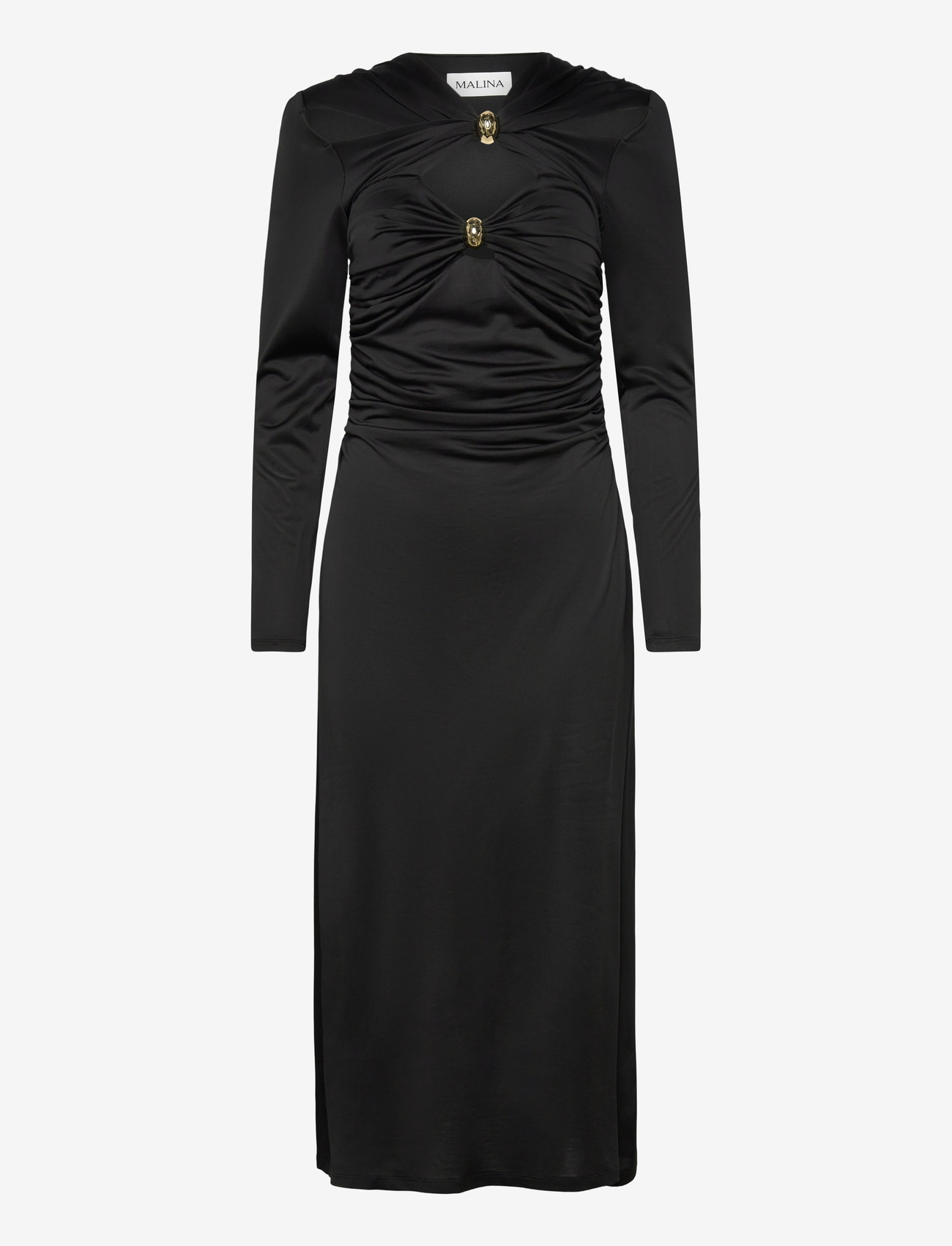 Malina - Amela Embellished Jersey Midi Dress - aftenkjoler - black - 1