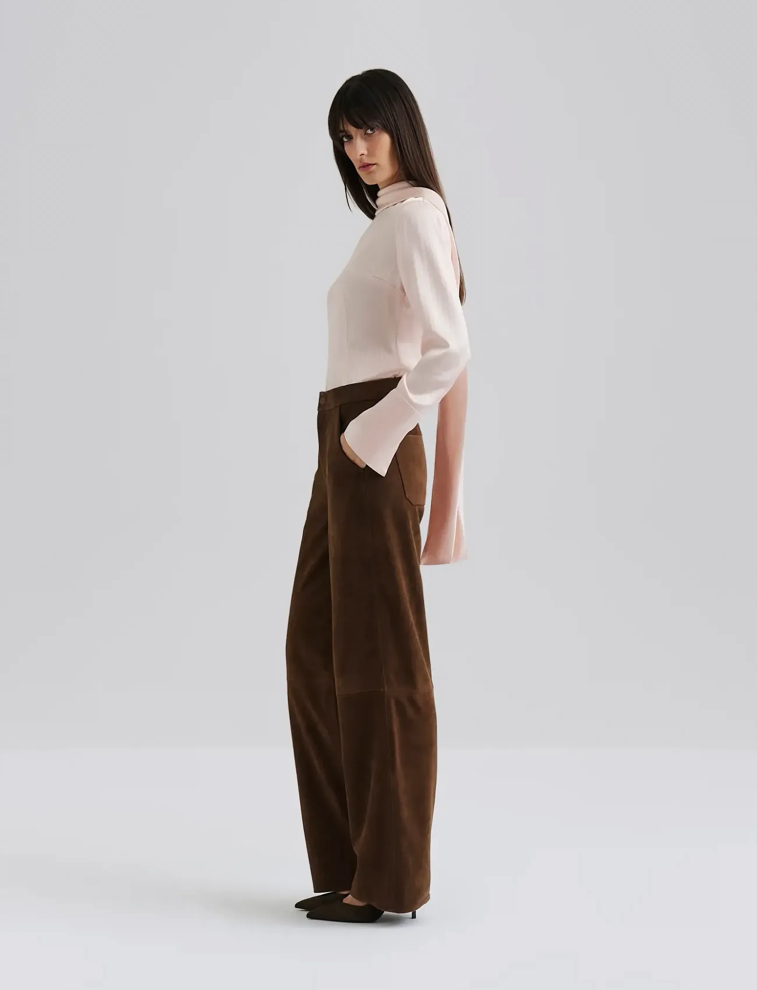 Malina - Celene Tie Detailed Satin blouse - pikkade varrukatega pluusid - light pink stripe - 4
