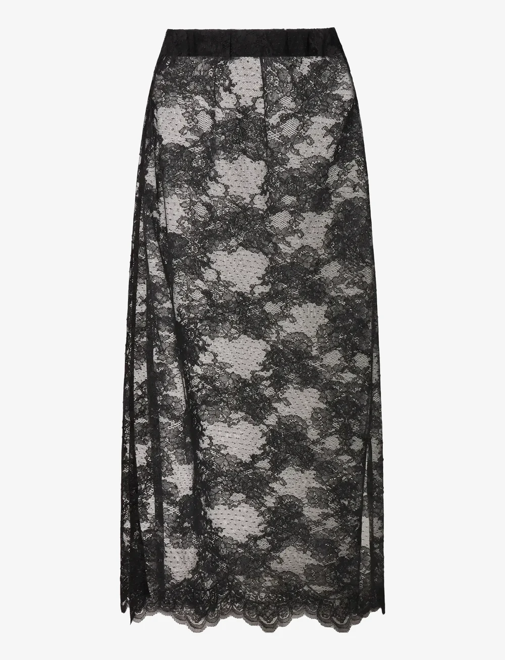 Malina - Alice Sheer Lace Midi skirt - midi-röcke - black - 1