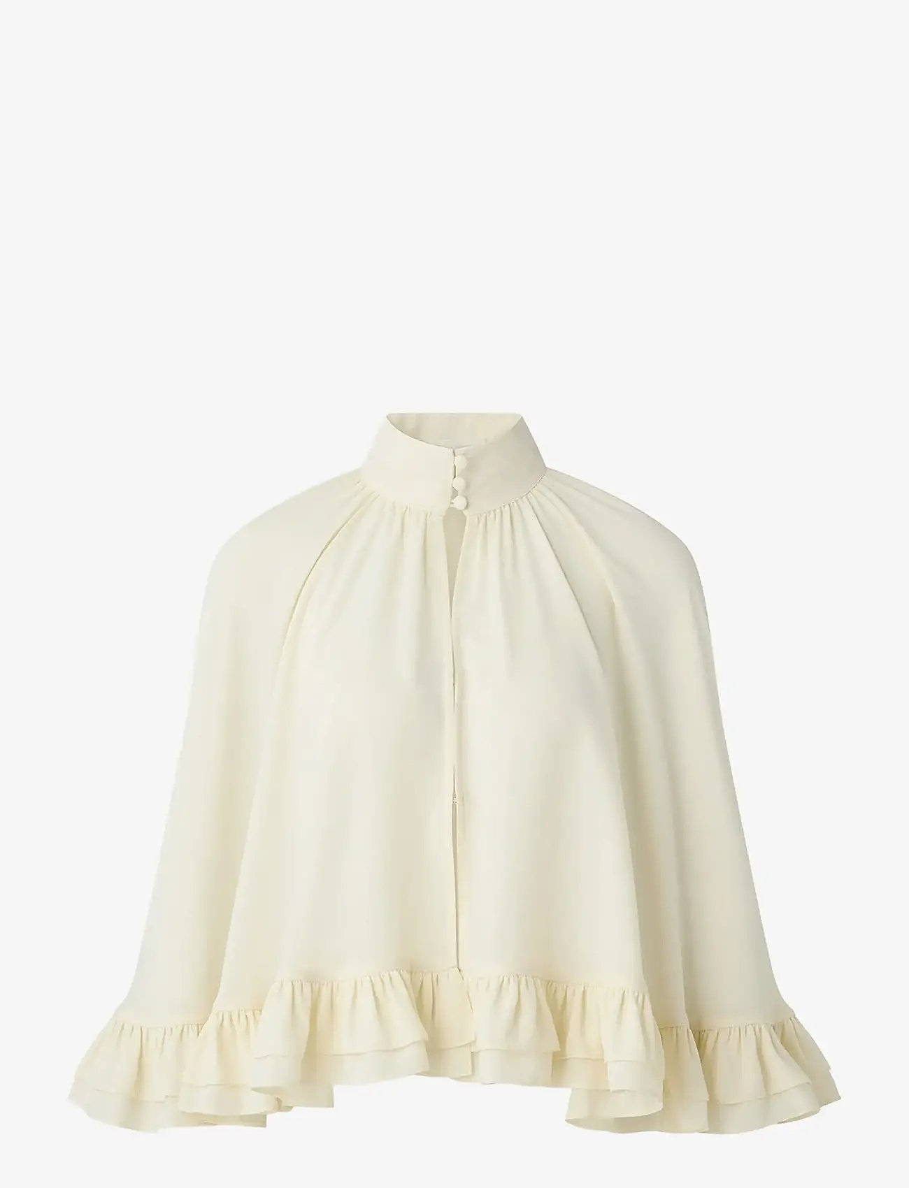 Malina - Esti Chiffon Cape Blouse - långärmade blusar - cream - 1