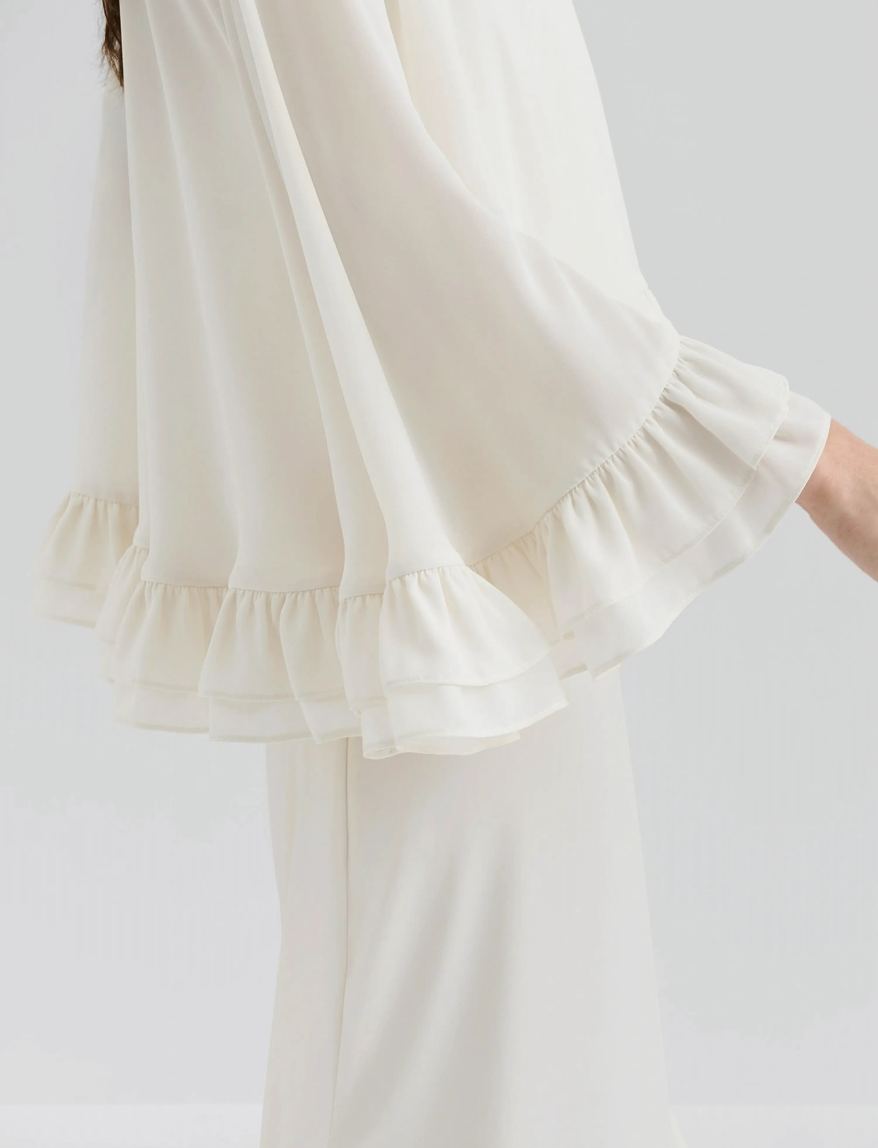 Malina - Esti Chiffon Cape Blouse - cream - 3