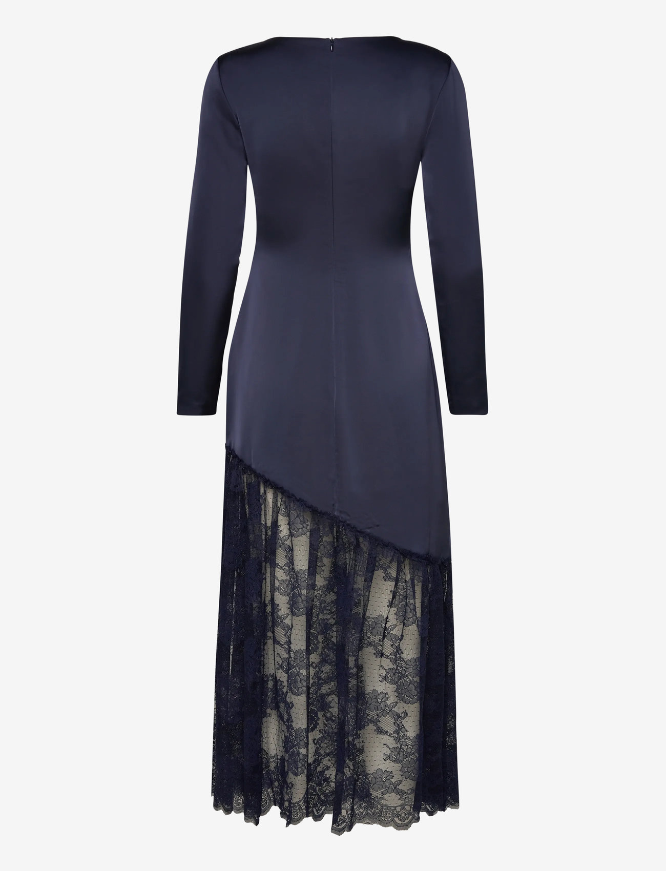 Malina - Suki Diagonal Cut Lace Midi Dress - abendkleider - dark blue - 2
